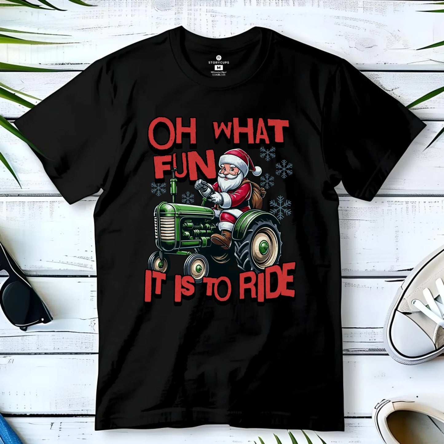 Koszulka dziecięca świąteczna - Mikołaj na traktorze - Oh what fun BN48