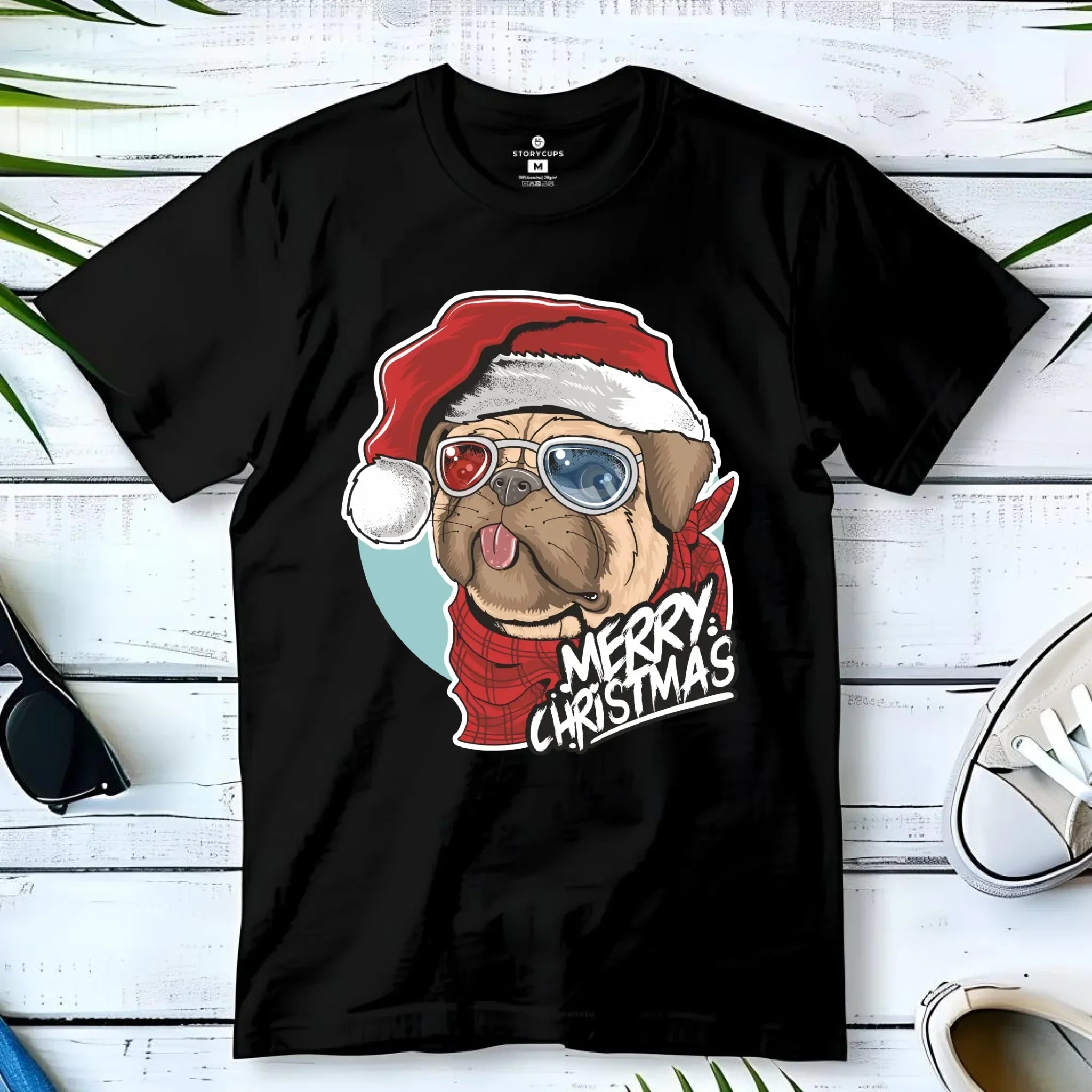 Koszulka dziecięca świąteczna - Mops Merry Christmas BN62 - StoryCups.pl