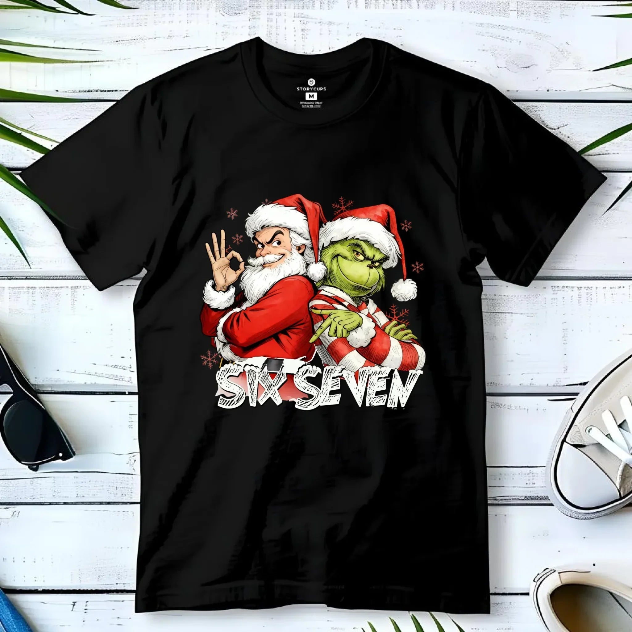 Koszulka dziecięca świąteczna - Mikołaj i Grinch six seven 67 BN148 - StoryCups.pl
