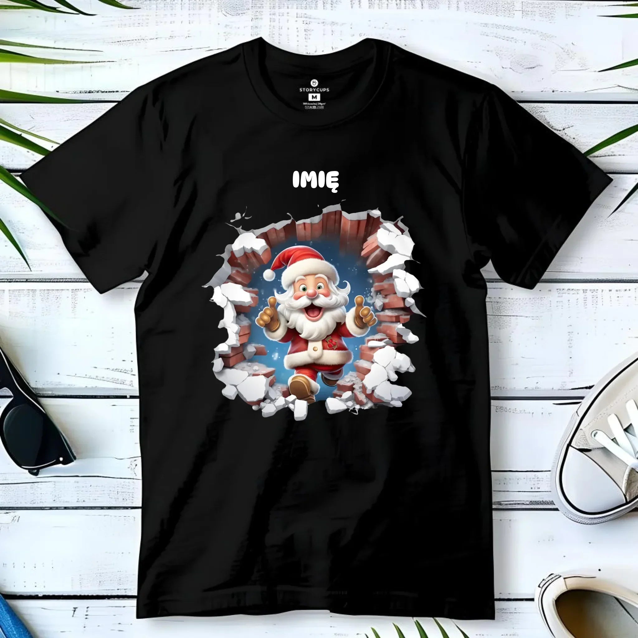 Koszulka dziecięca świąteczna - Mikołaj 3D - personalizowana BN83 - StoryCups.pl