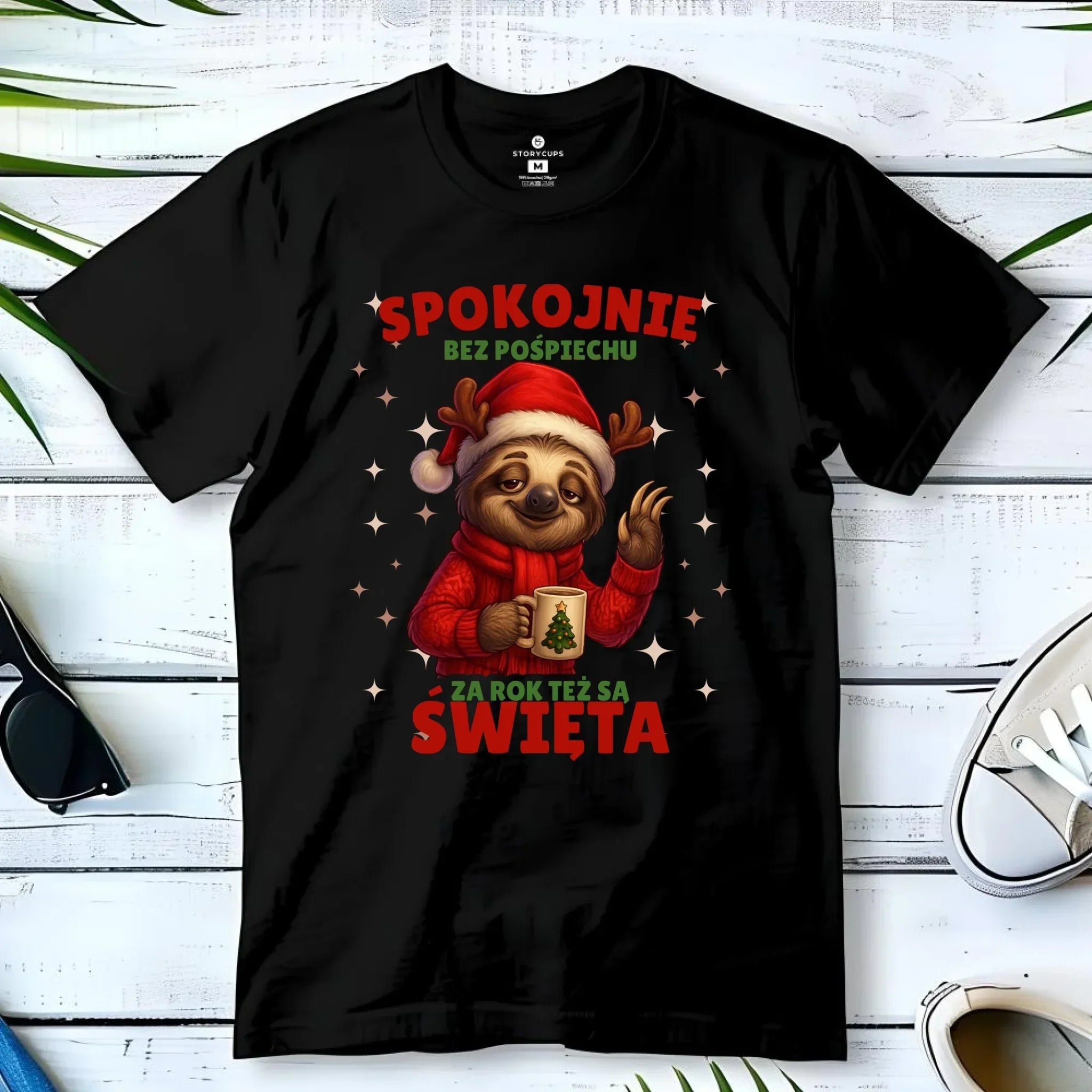 Koszulka dziecięca świąteczna - Leniwiec Za rok też są święta BN92 - StoryCups.pl