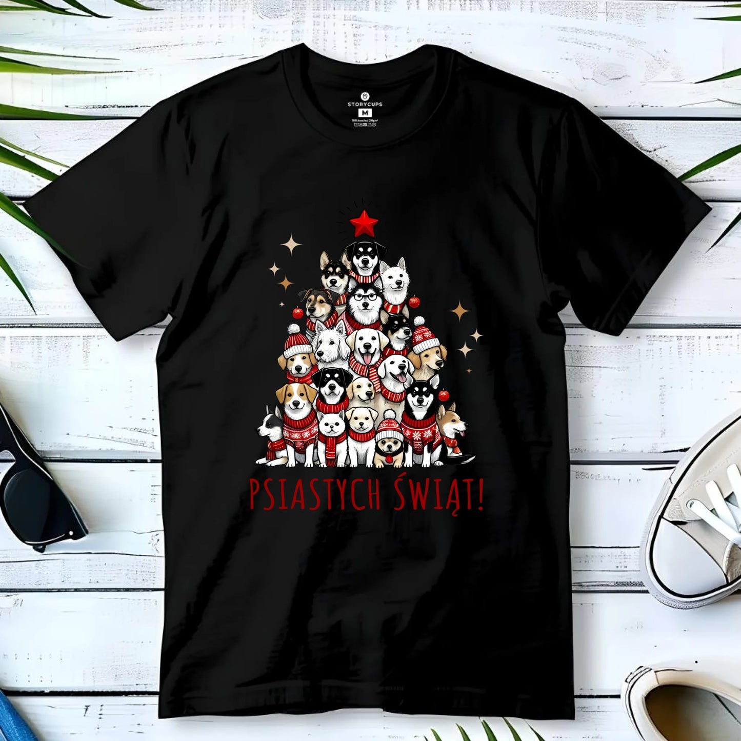 Koszulka dziecięca świąteczna - Psia choinka Psiastych Świąt BN90