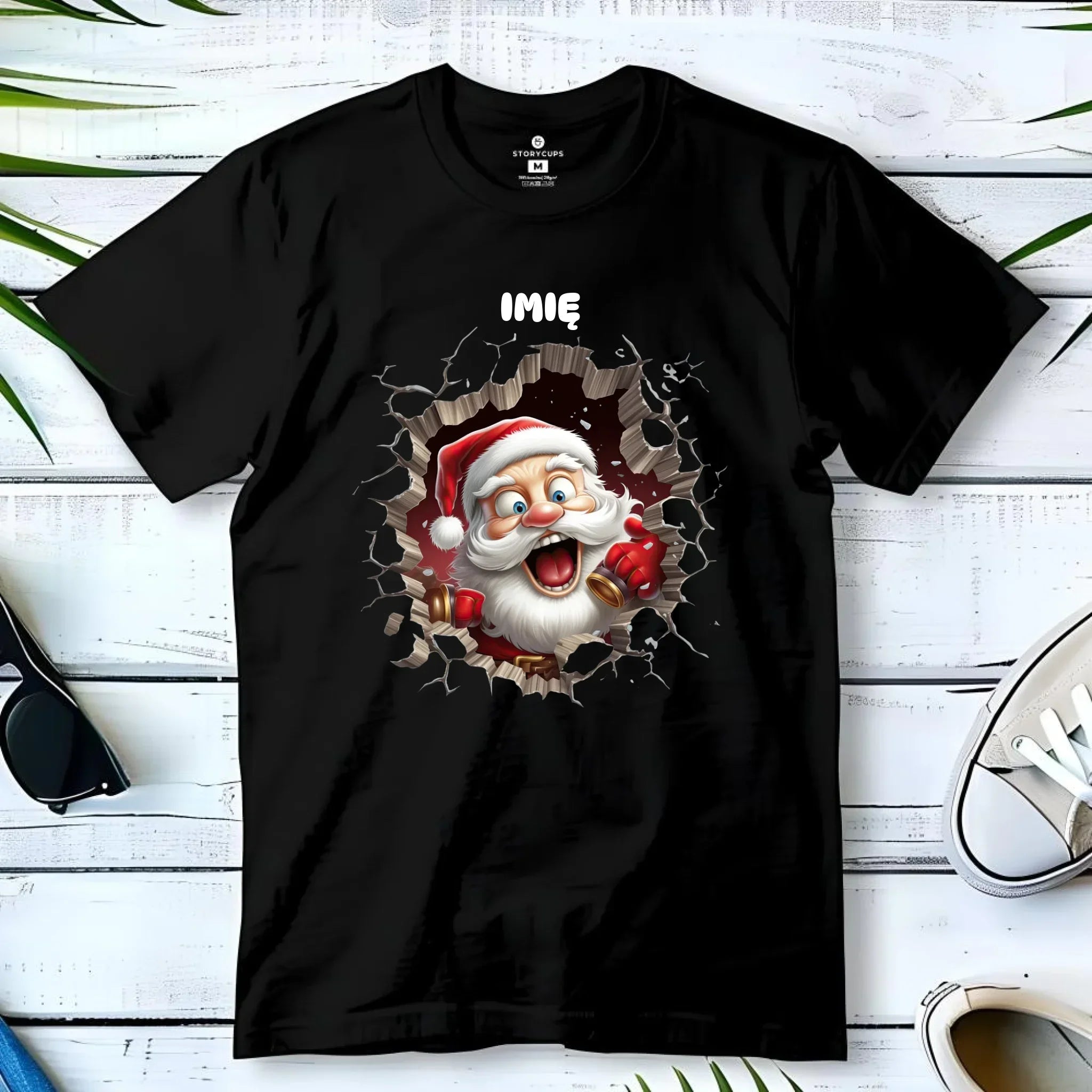 Koszulka dziecięca świąteczna - Mikołaj 3D - personalizowana BN85 - StoryCups.pl
