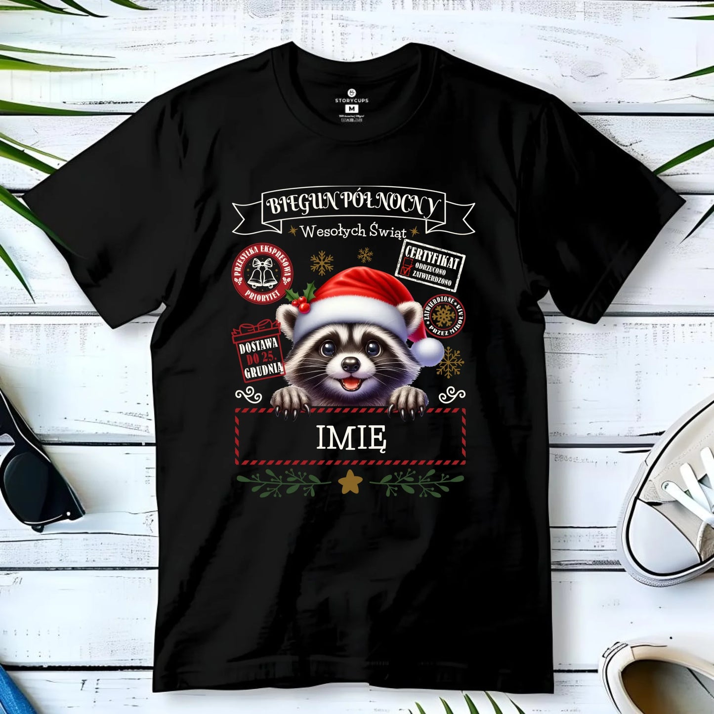 Koszulka dziecięca świąteczna - Szop Paczka od Mikołaja - personalizowana BN145