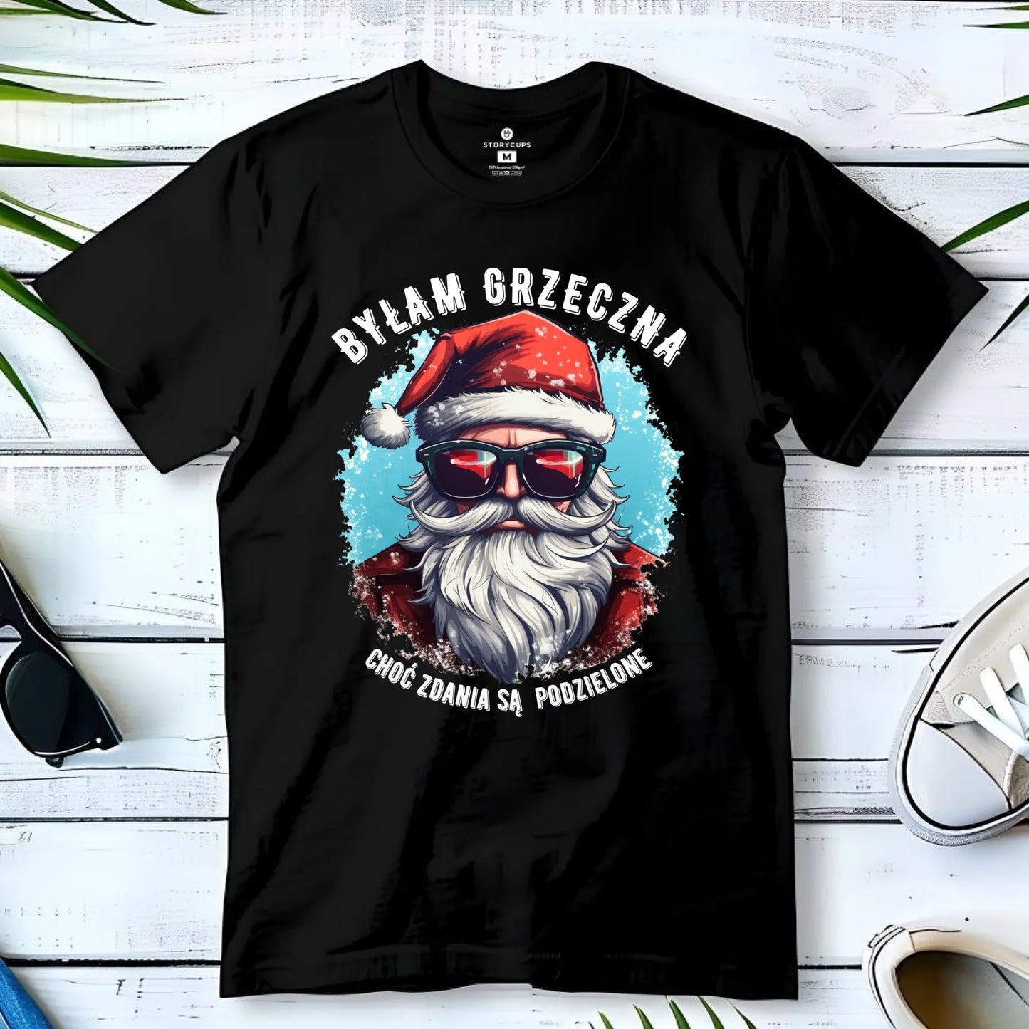 Koszulka dziecięca świąteczna z Mikołajem - Byłam grzeczna, choć zdania są podzielone BN138