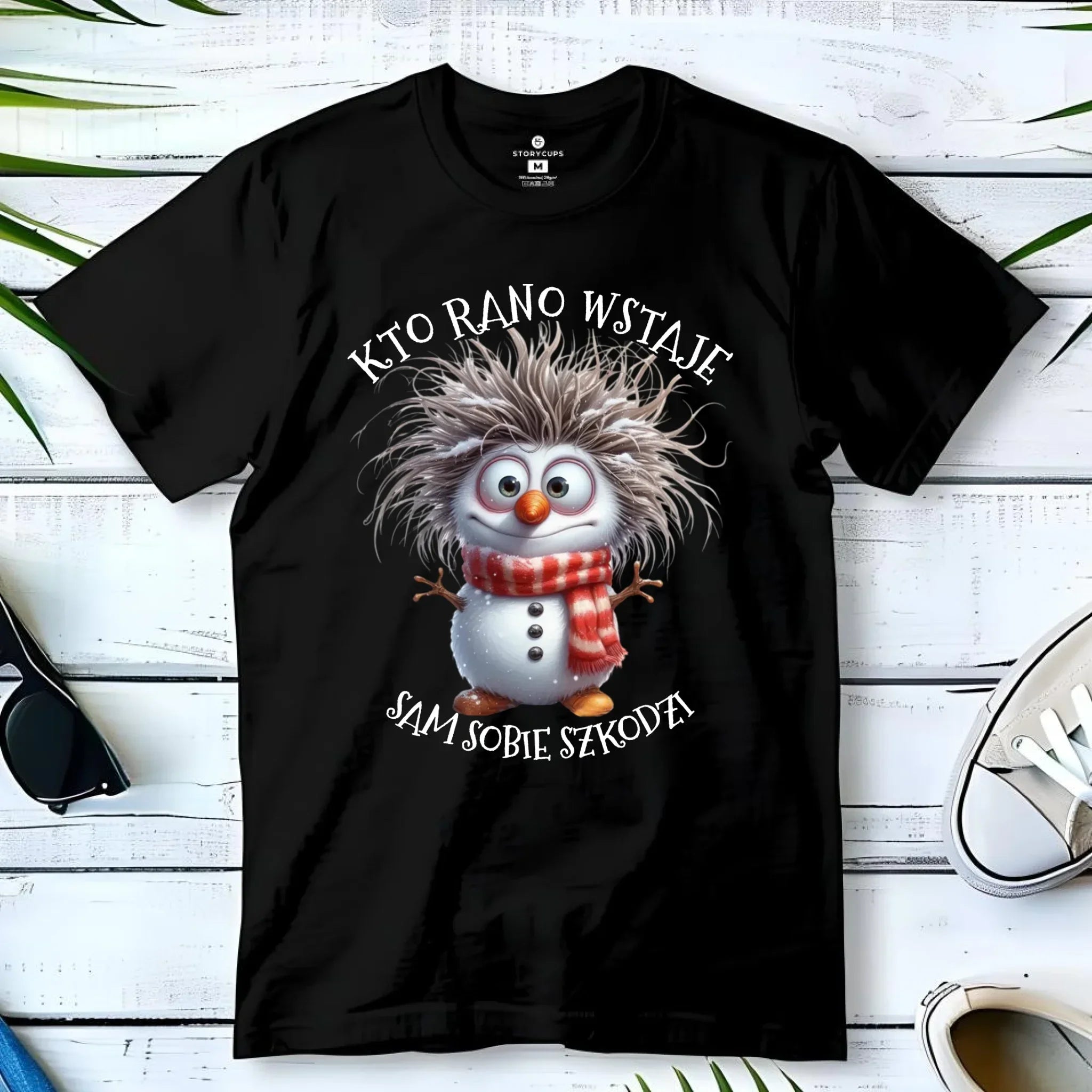 Koszulka dziecięca świąteczna - Bałwanek - Kto rano wstaje sam sobie szkodzi BN133 - StoryCups.pl