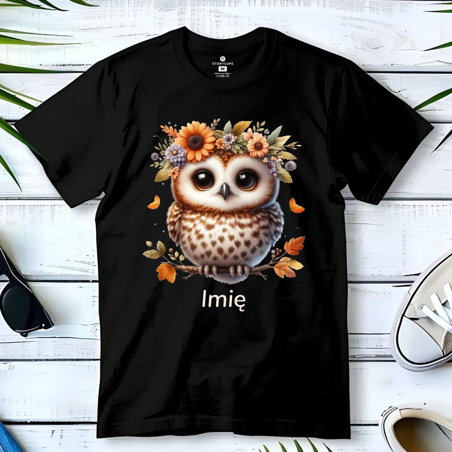 Koszulka dziecięca jesienna - Sowa w kwiatach JS32
