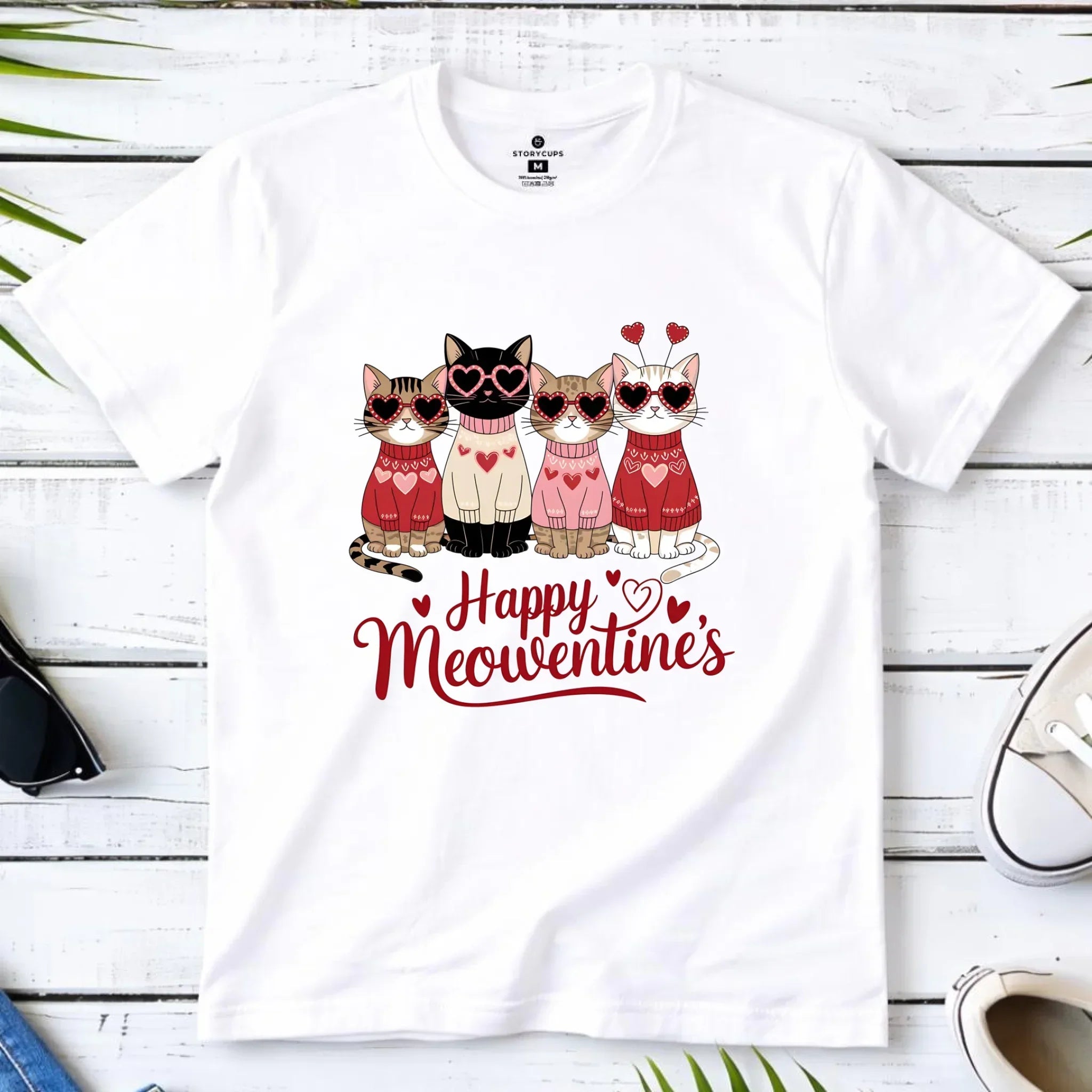 Koszulka dziecięca na Walentynki dla kociary - Happy Meowentine's W25 - StoryCups.pl