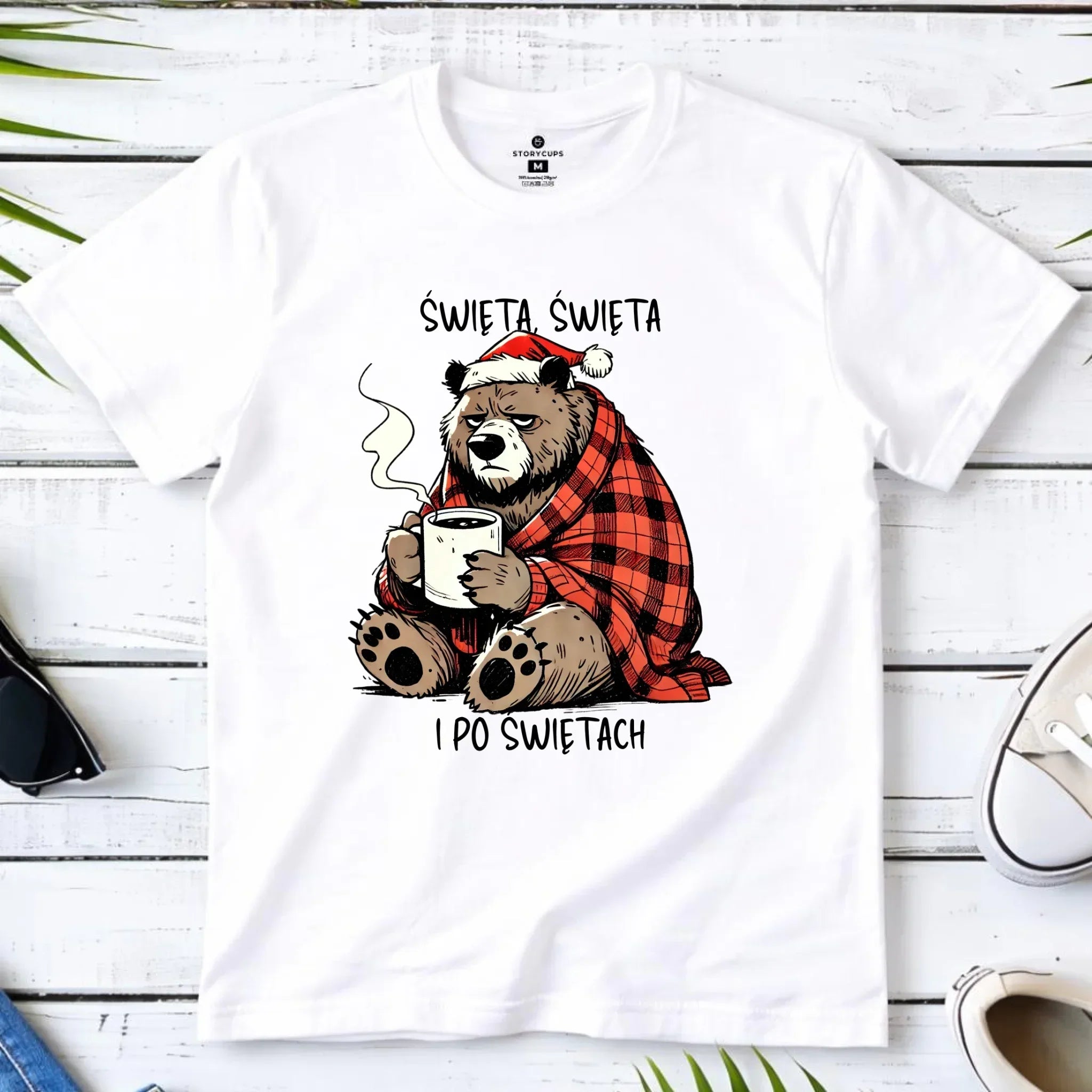 Koszulka dziecięca świąteczna - Miś Święta, święta i po świętach BN16 - StoryCups.pl