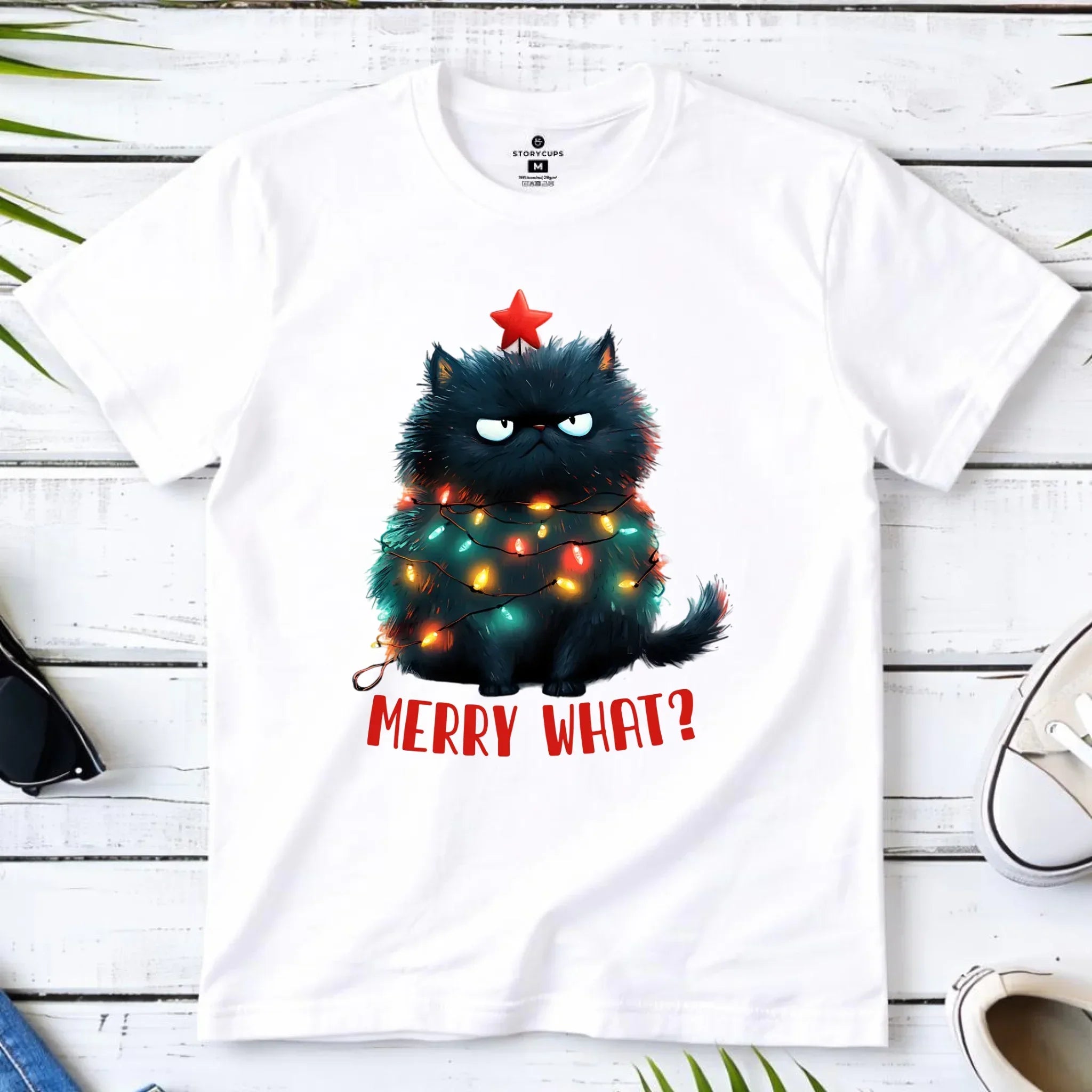 Koszulka dziecięca świąteczna - Grumpy Cat Merry what? BN37 - StoryCups.pl