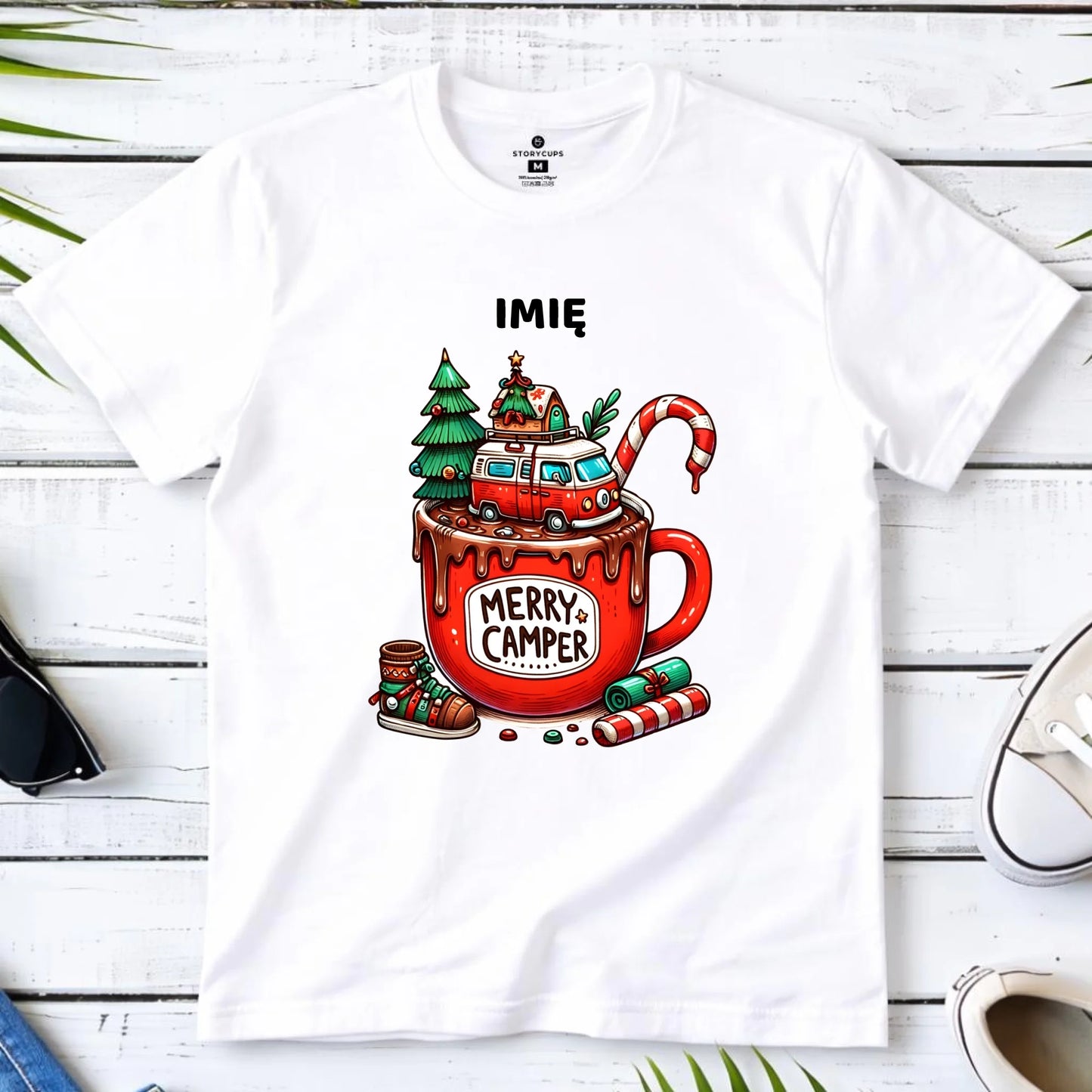 Koszulka dziecięca świąteczna - Kamper Merry Camper - personalizowana BN43