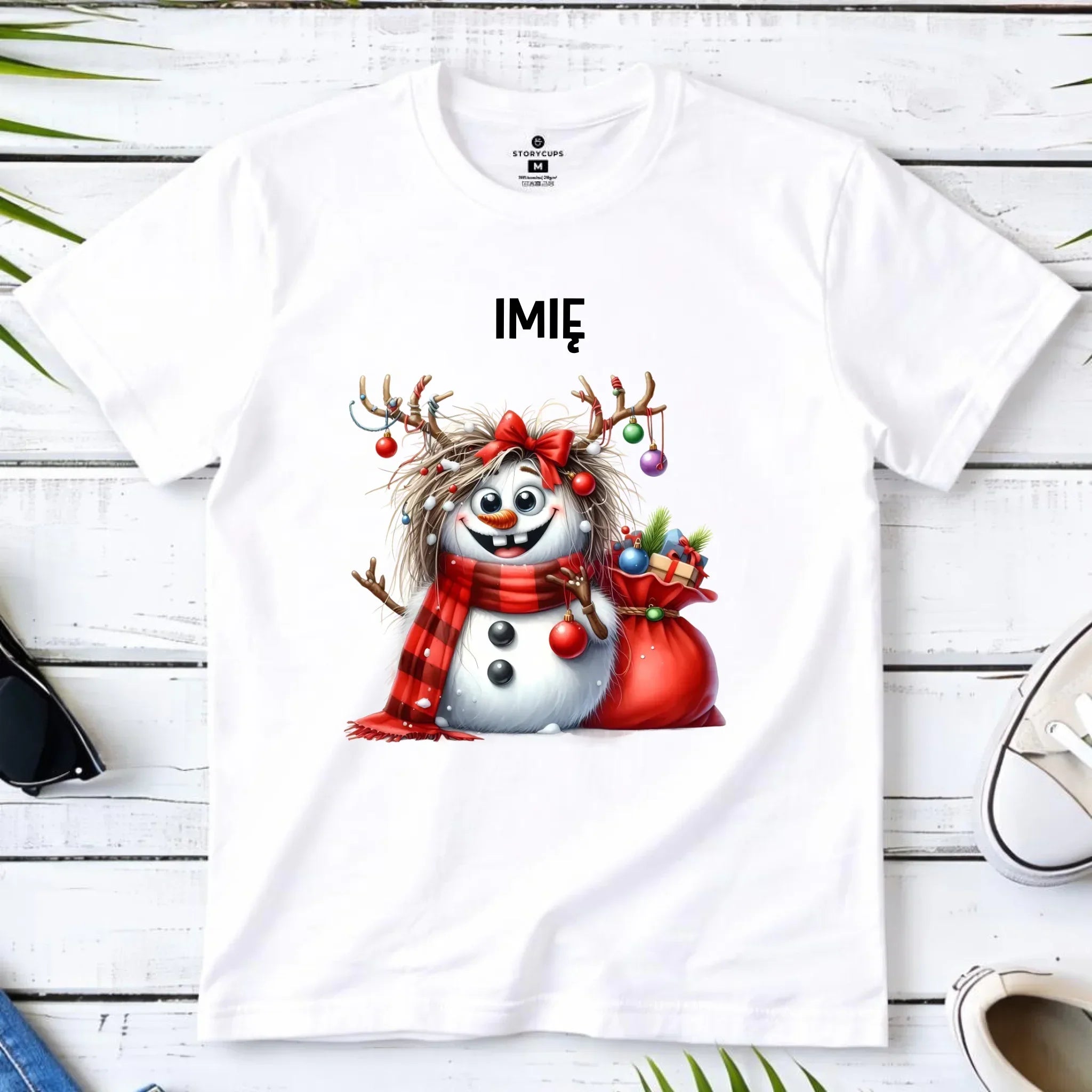 Koszulka dziecięca świąteczna - Bałwanek - personalizowana BN70 - StoryCups.pl