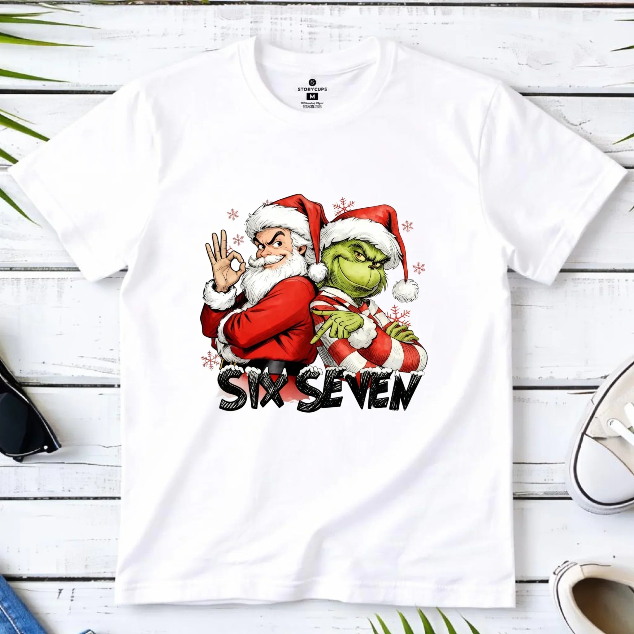 Koszulka dziecięca świąteczna - Mikołaj i Grinch six seven 67 BN148 - StoryCups.pl
