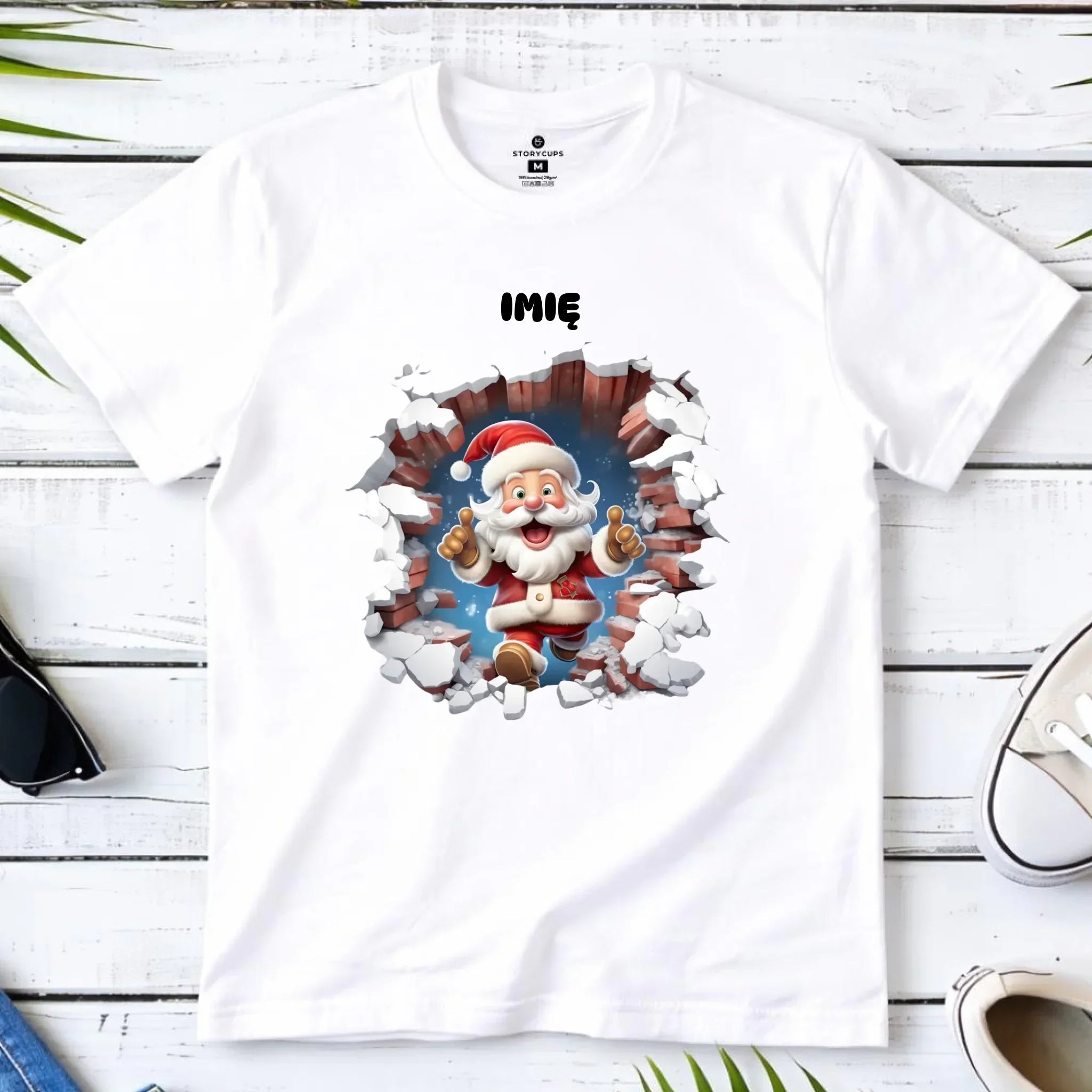 Koszulka dziecięca świąteczna - Mikołaj 3D - personalizowana BN83 - StoryCups.pl