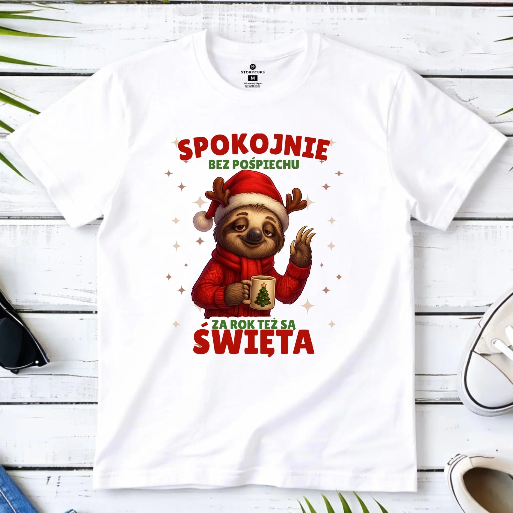 Koszulka dziecięca świąteczna - Leniwiec Za rok też są święta BN92 - StoryCups.pl