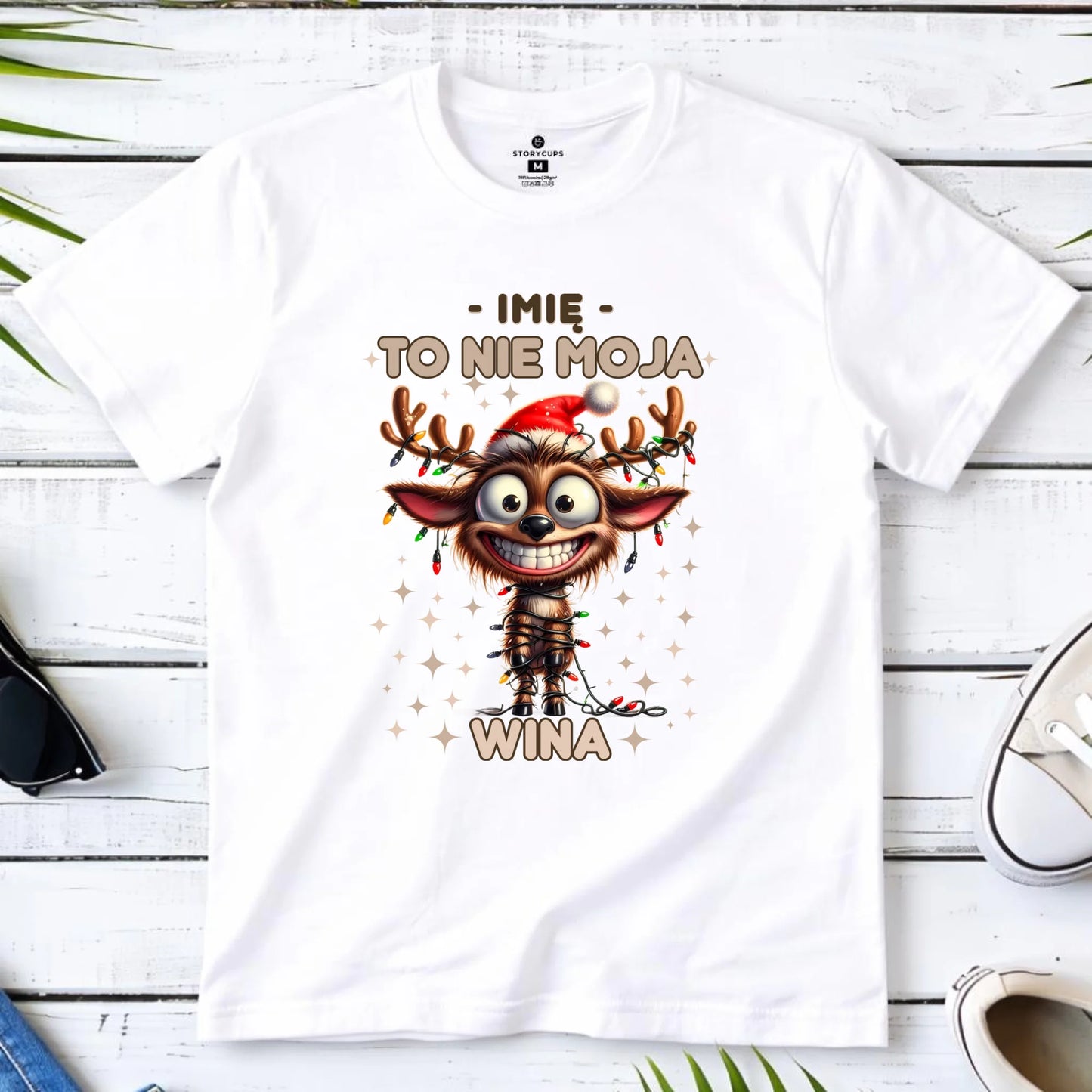 Koszulka dziecięca świąteczna - Renifer To nie moja wina - personalizowana BN93