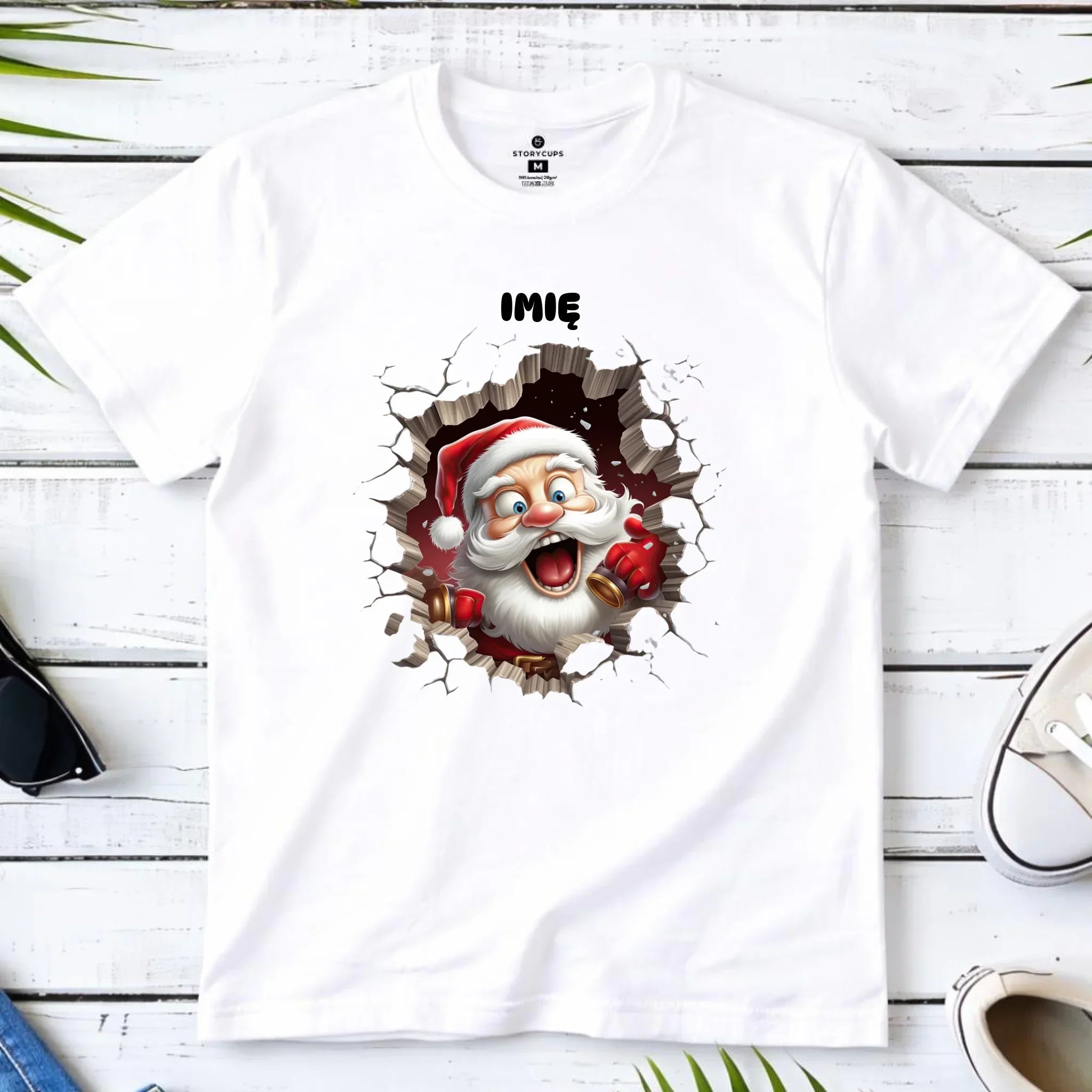 Koszulka dziecięca świąteczna - Mikołaj 3D - personalizowana BN85 - StoryCups.pl