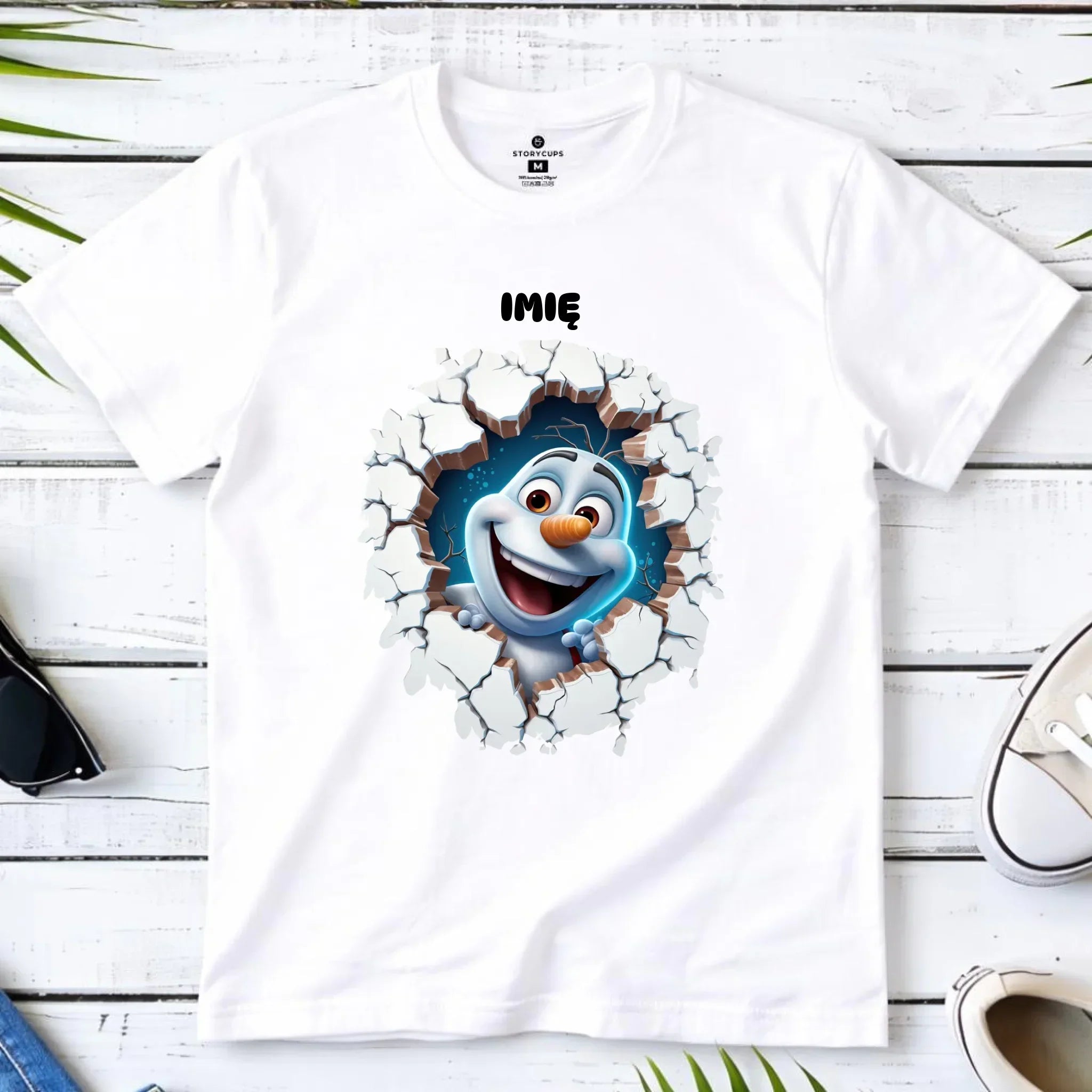 Koszulka dziecięca świąteczna - Bałwan 3D - personalizowana BN84 - StoryCups.pl