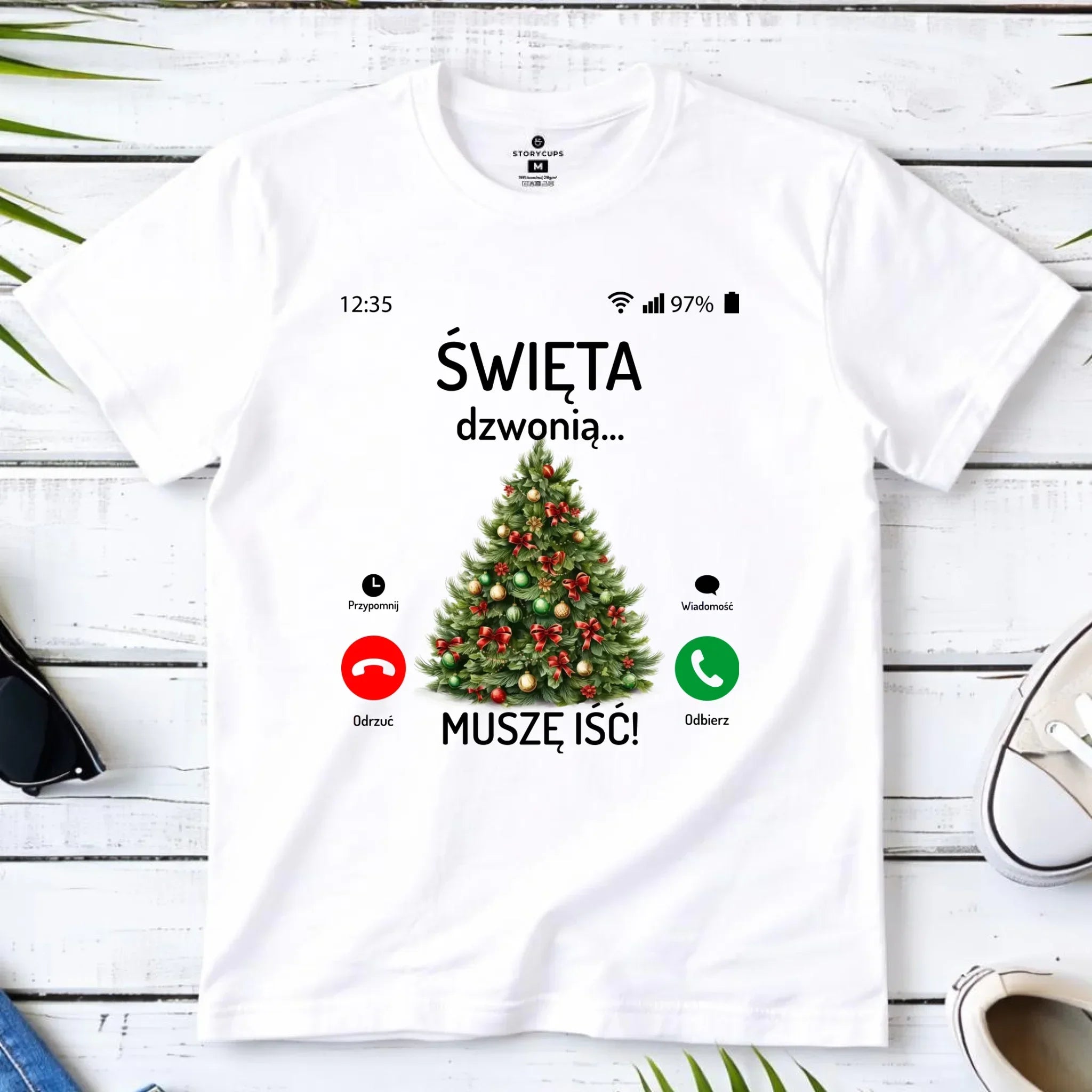 Koszulka dziecięca świąteczna - Choinka Święta dzwonią muszę iść BN124 - StoryCups.pl