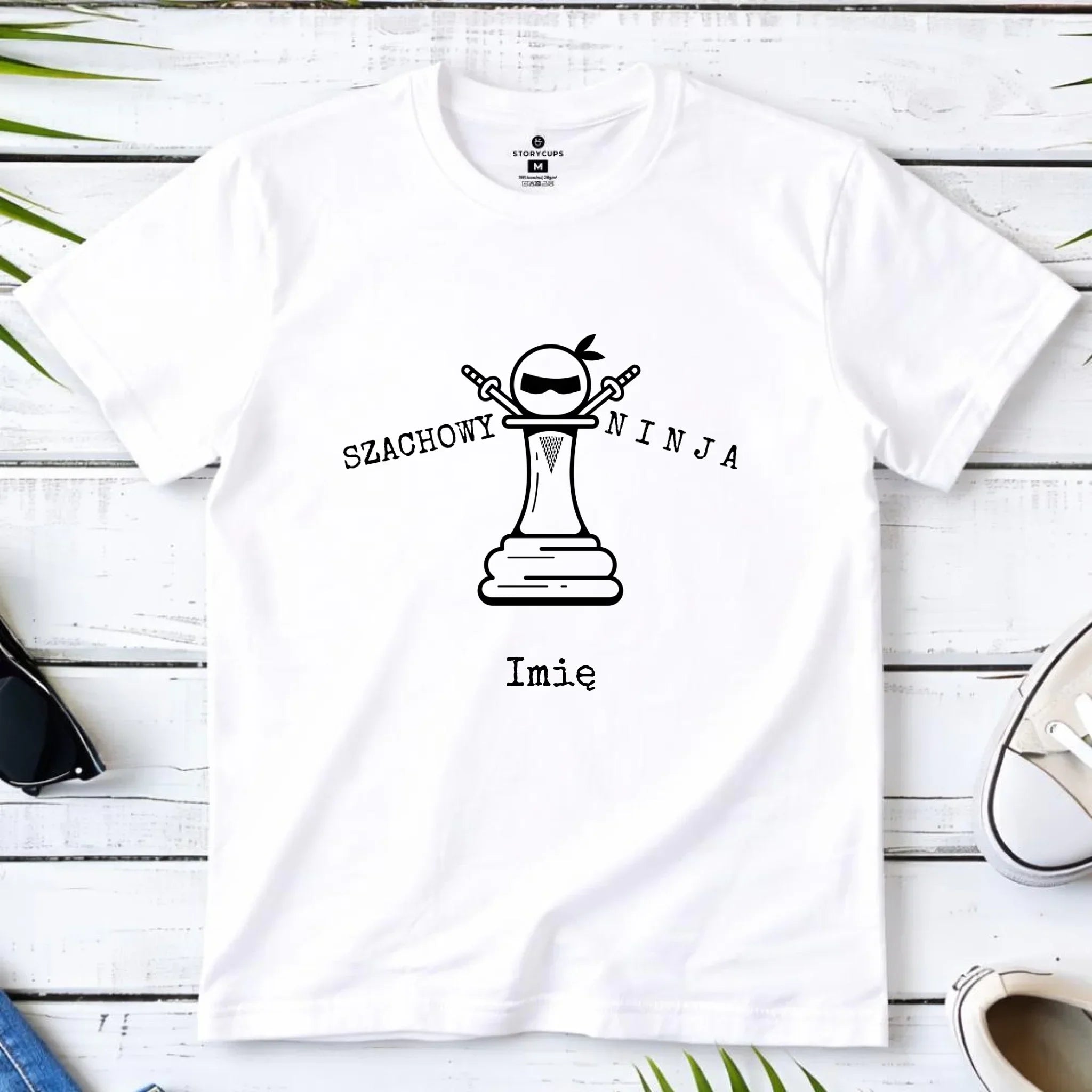 Koszulka dziecięca dla szachisty - Szachowy ninja - personalizowana HSZ01 - StoryCups.pl