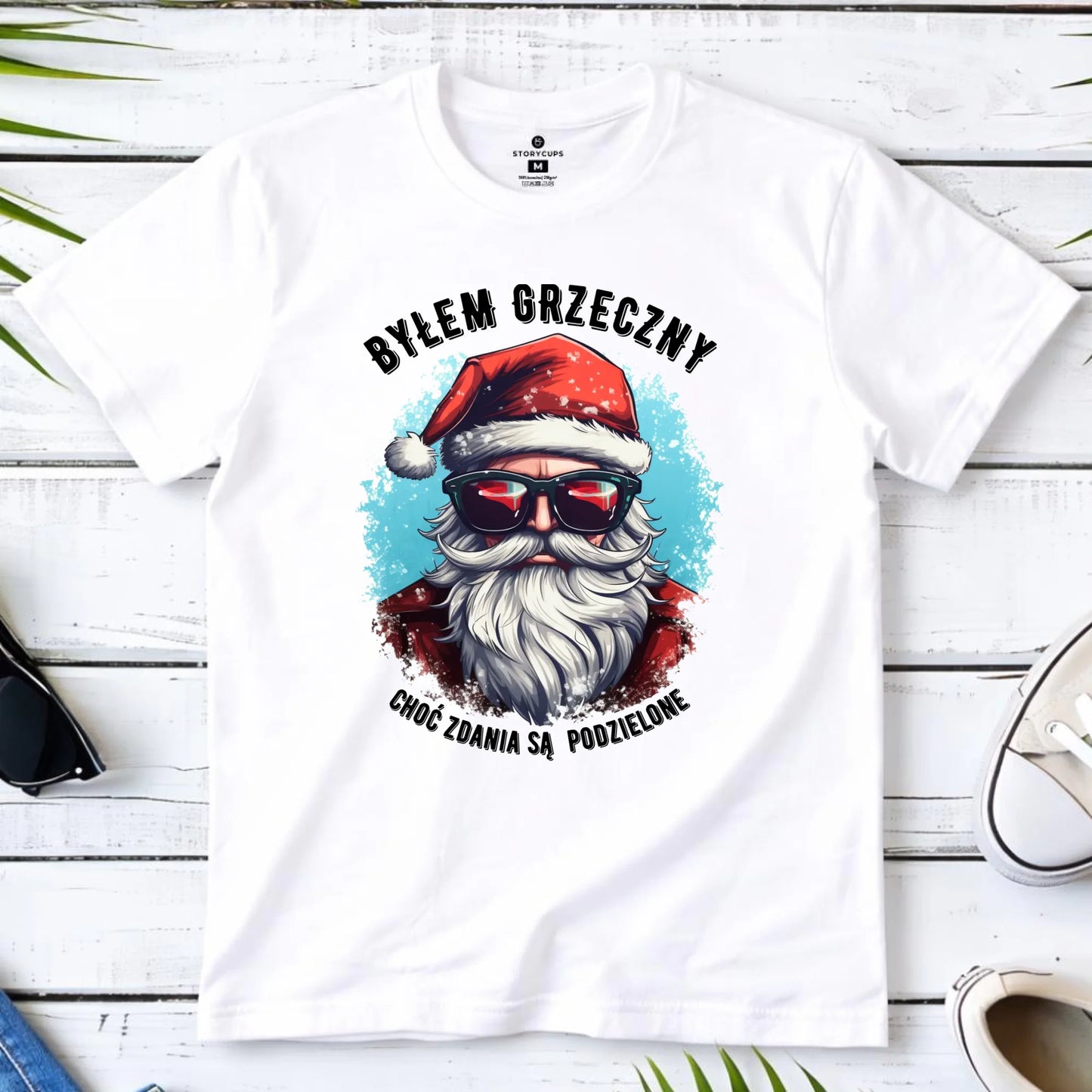 Koszulka dziecięca świąteczna z Mikołajem - Byłem grzeczny, choć zdania są podzielone BN126