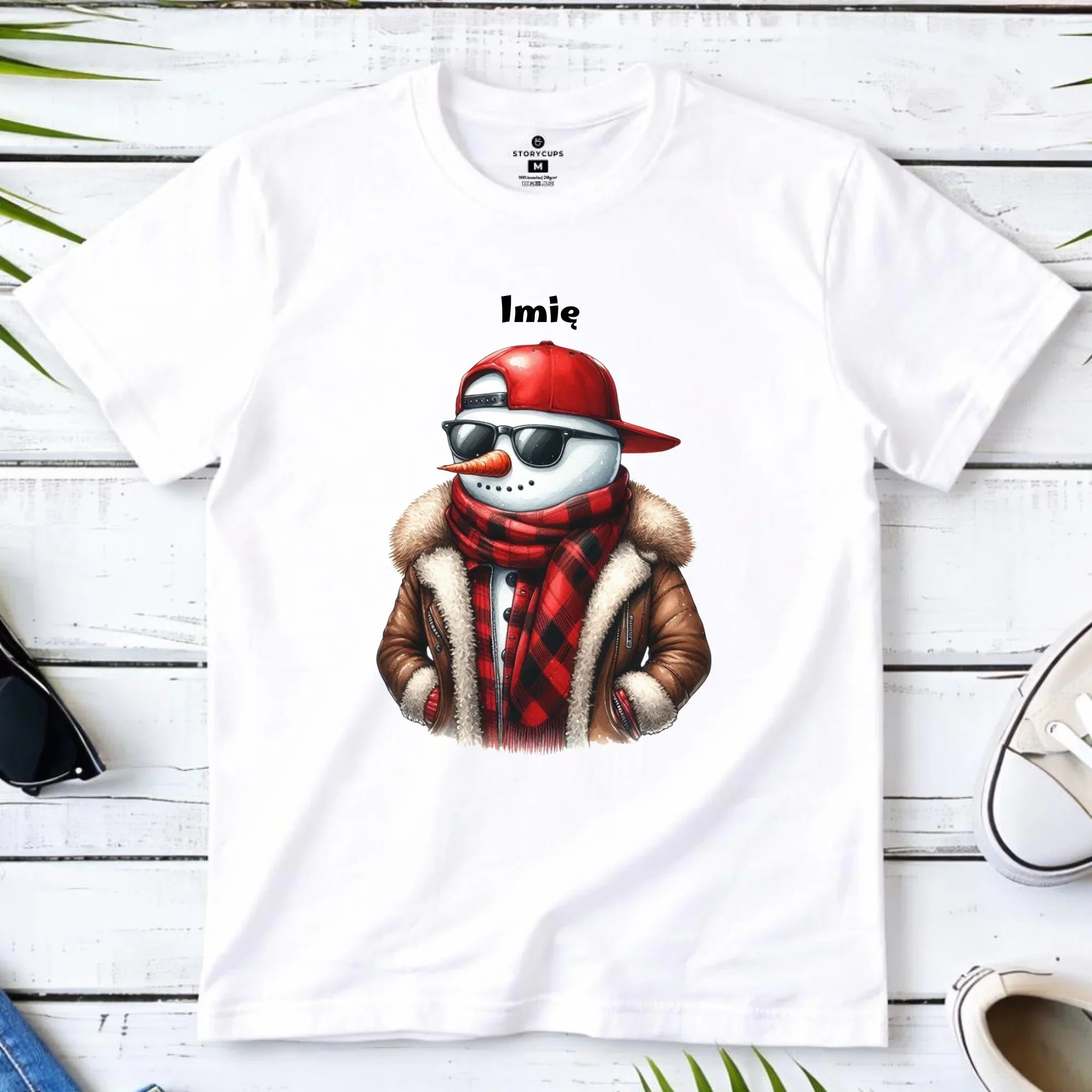 Koszulka dziecięca świąteczna - Stylowy bałwan - personalizowana BN129 - StoryCups.pl