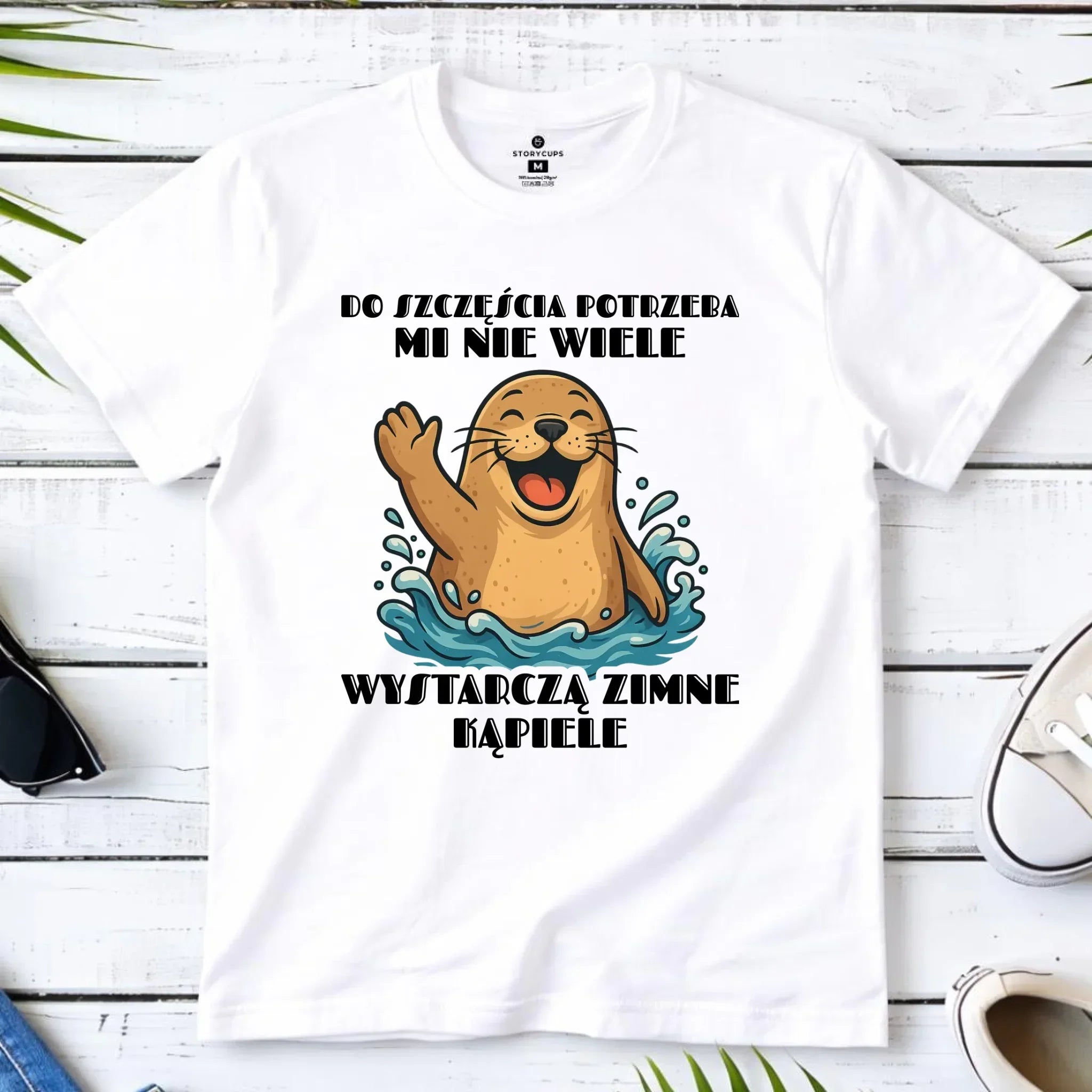 Koszulka dziecięca - prezent dla morsa - Do szczęścia potrzeba mi nie wiele HM06 - StoryCups.pl