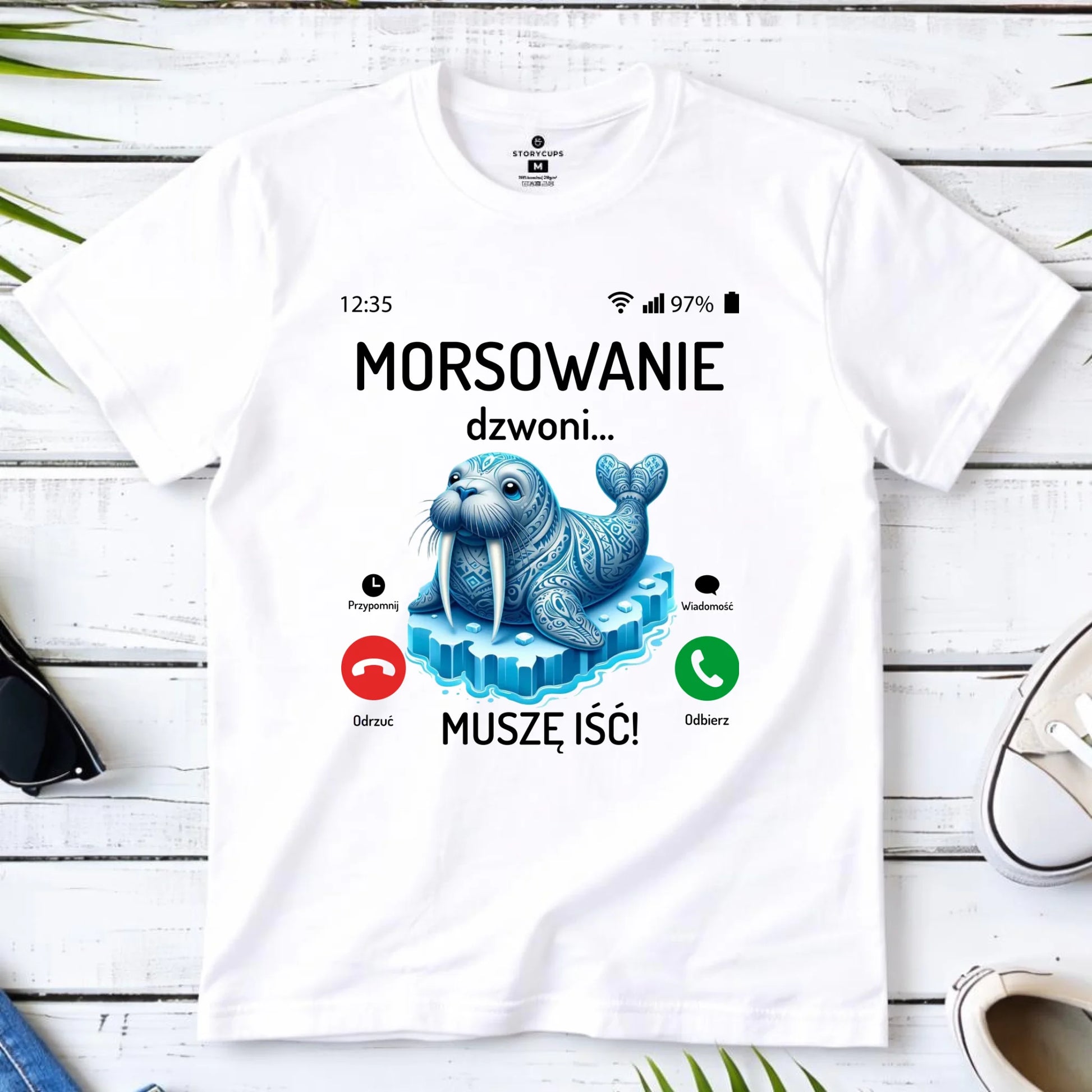 Koszulka dziecięca - prezent dla morsa - Morsowanie dzwoni muszę iść - Mors HM04 - StoryCups.pl