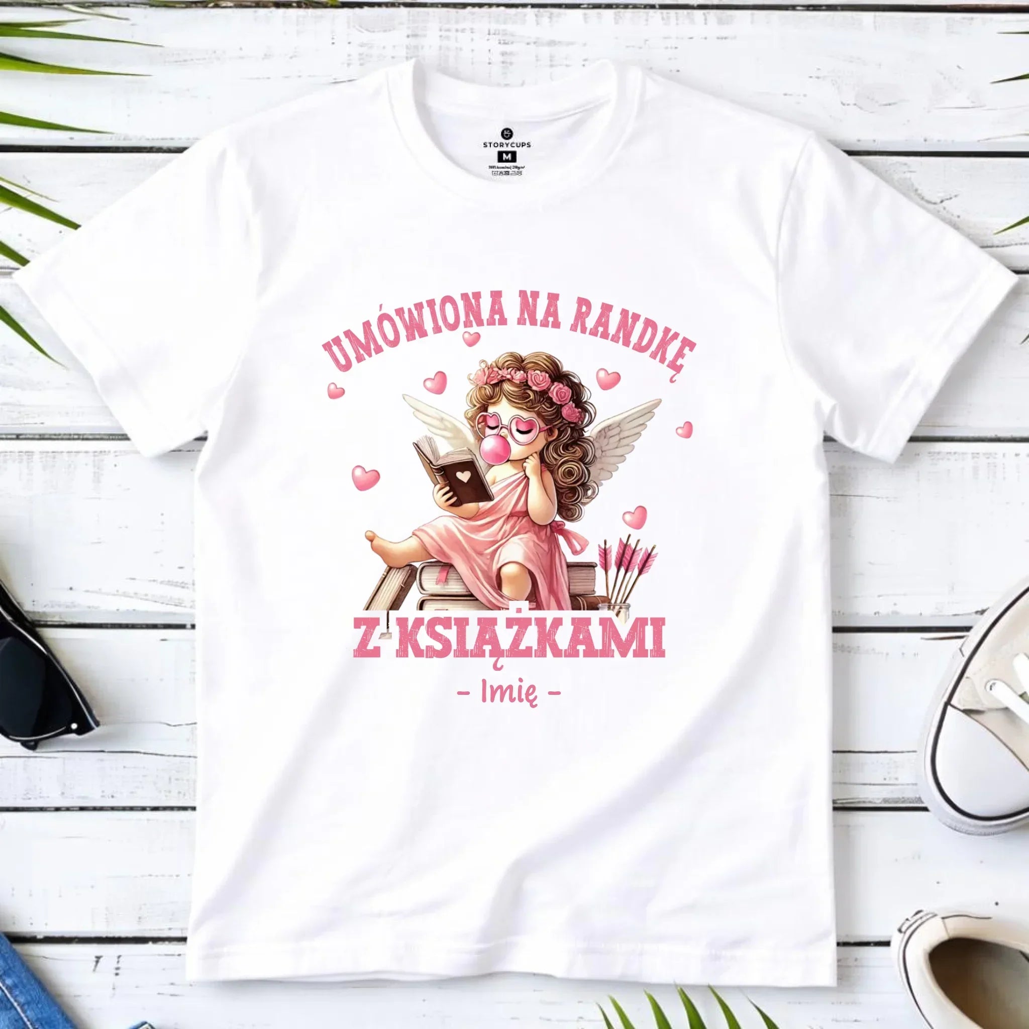 Koszulka dziecięca dla czytelniczki – Umówiona na randkę z książkami - personalizowana W19 - StoryCups.pl