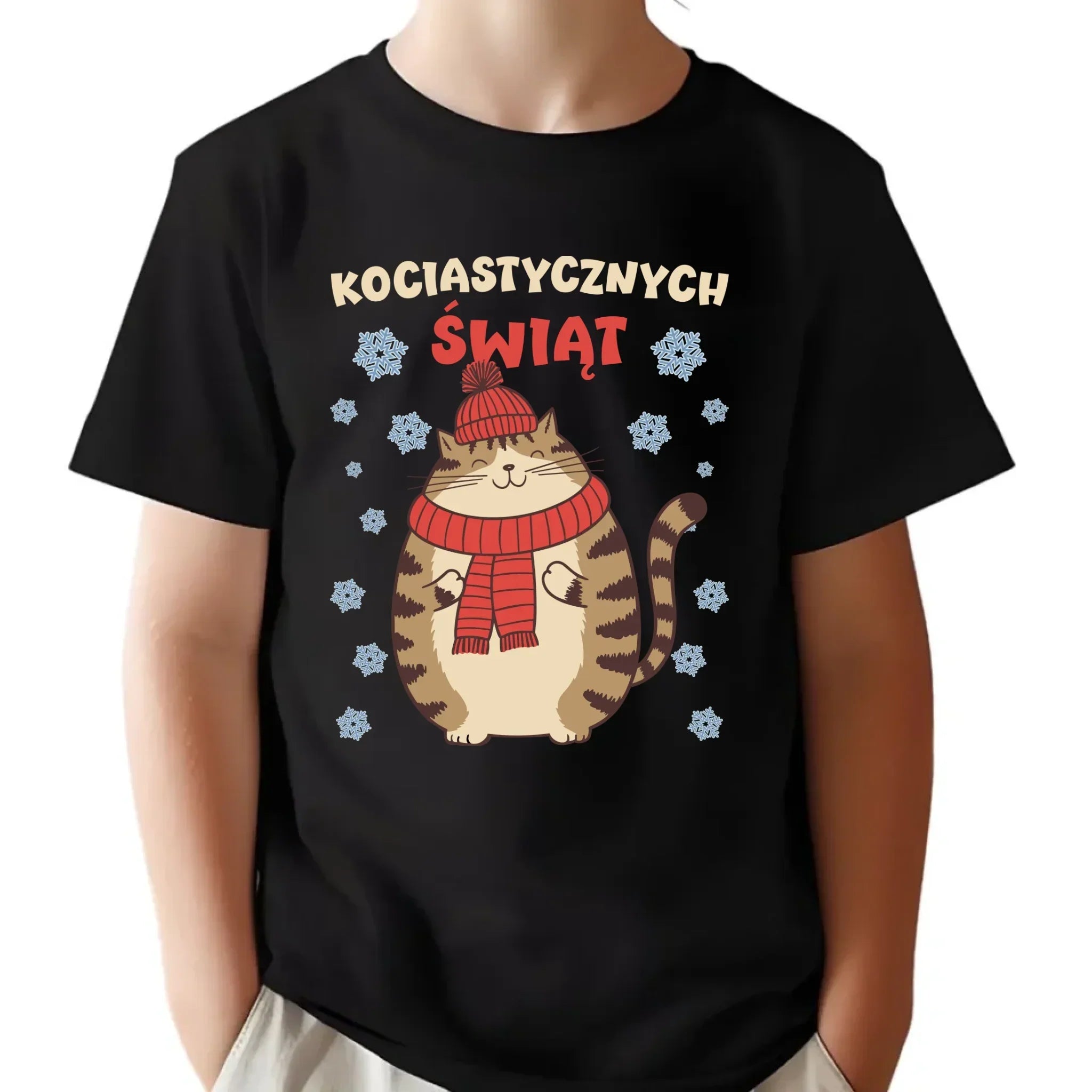 Koszulka dziecięca świąteczna - prezent na święta - Kociastycznych świąt BN154 - StoryCups.pl