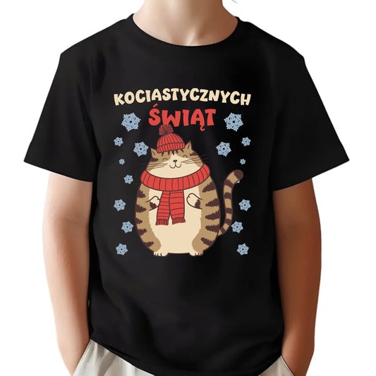 Koszulka dziecięca świąteczna - prezent na święta - Kociastycznych świąt BN154