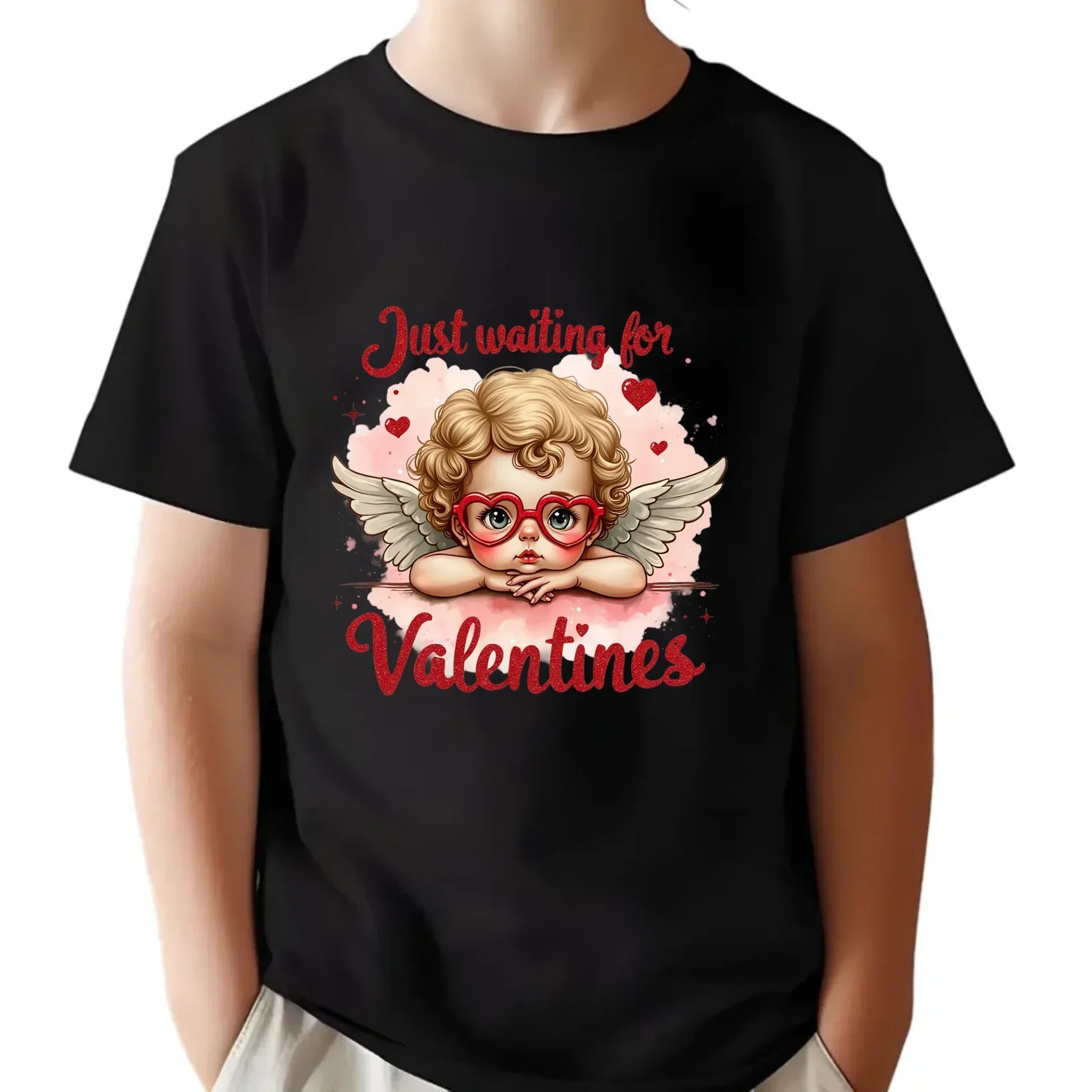 Koszulka dziecięca na Walentynki - Just waiting for Valentines W24 - StoryCups.pl