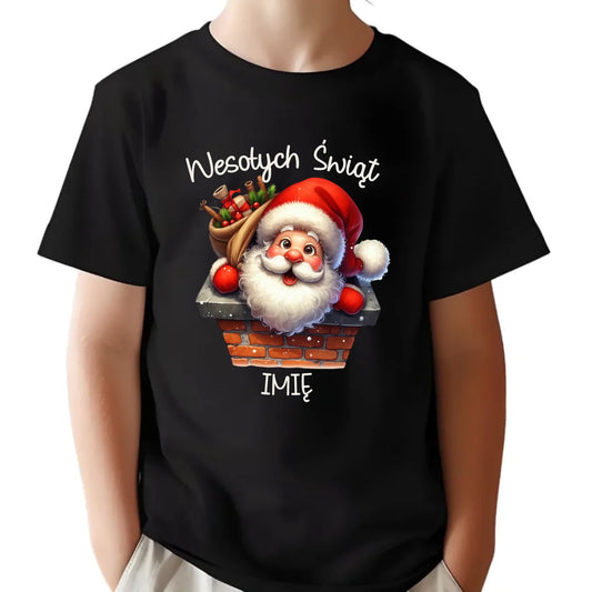 Koszulka dziecięca świąteczna - prezent na Mikołajki Mikołaj - personalizowana BN08