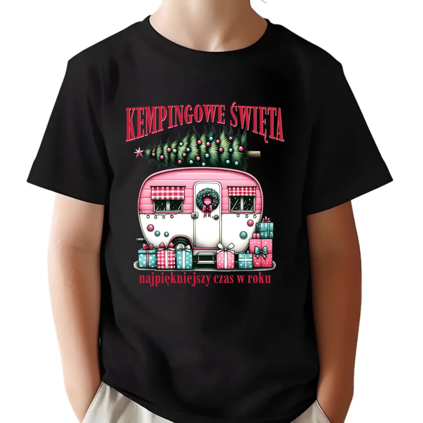 Koszulka dziecięca świąteczna - Kamper Kempingowe Święta BN40