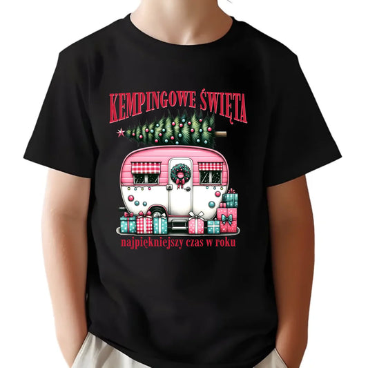 Koszulka dziecięca świąteczna - Kamper Kempingowe Święta BN40