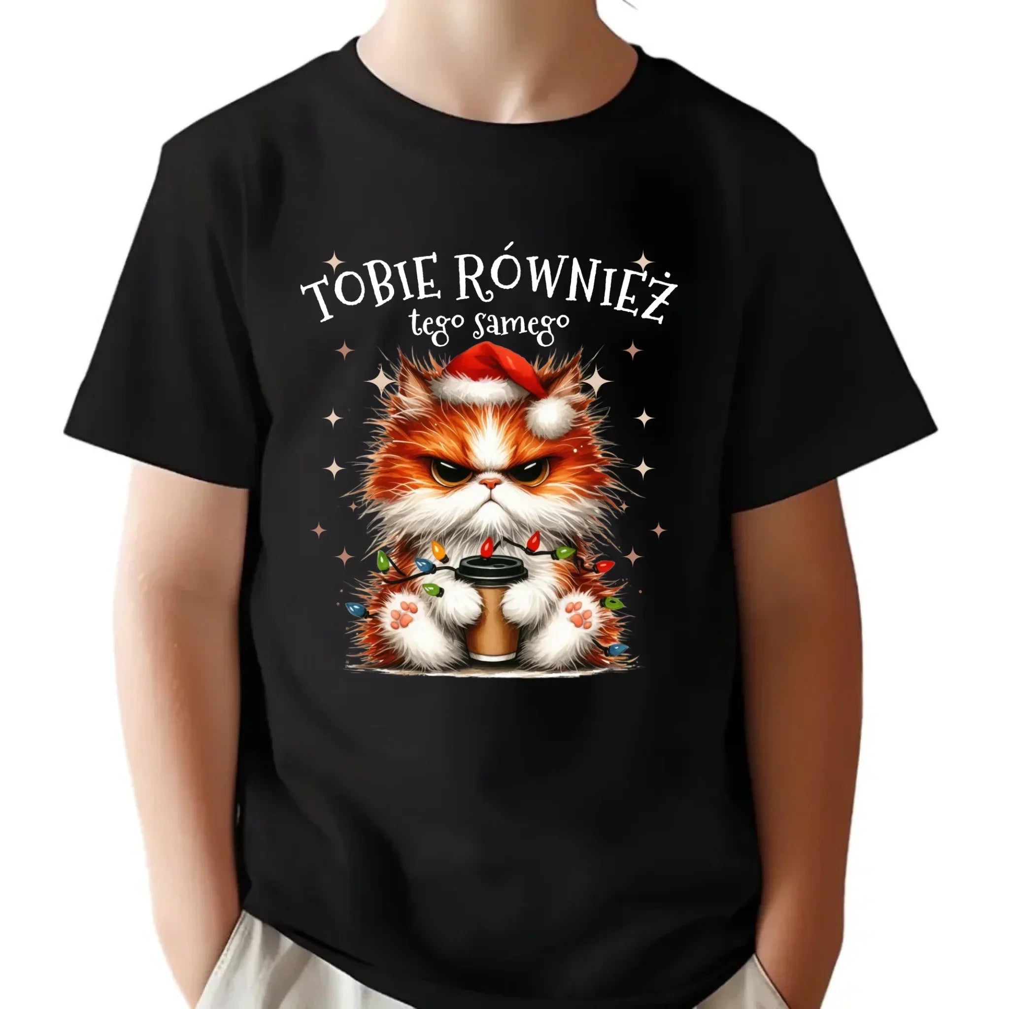 Koszulka dziecięca świąteczna - Grumpy Cat Tobie również tego samego BN32 - StoryCups.pl