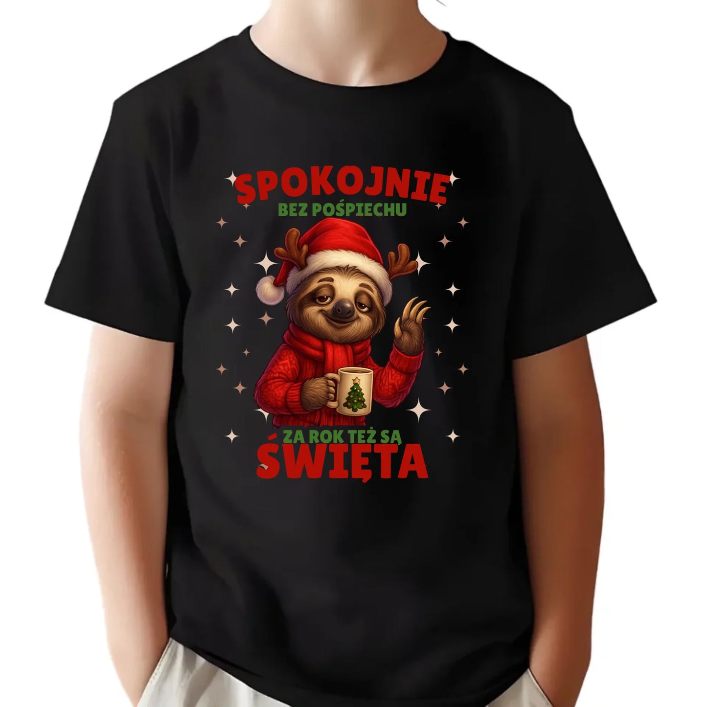 Koszulka dziecięca świąteczna - Leniwiec Za rok też są święta BN92