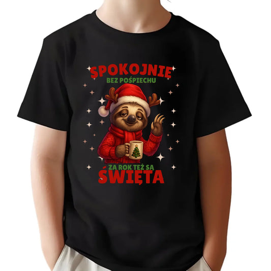Koszulka dziecięca świąteczna - Leniwiec Za rok też są święta BN92