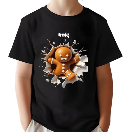 Koszulka dziecięca świąteczna - Pierniczek 3D - personalizowana BN81