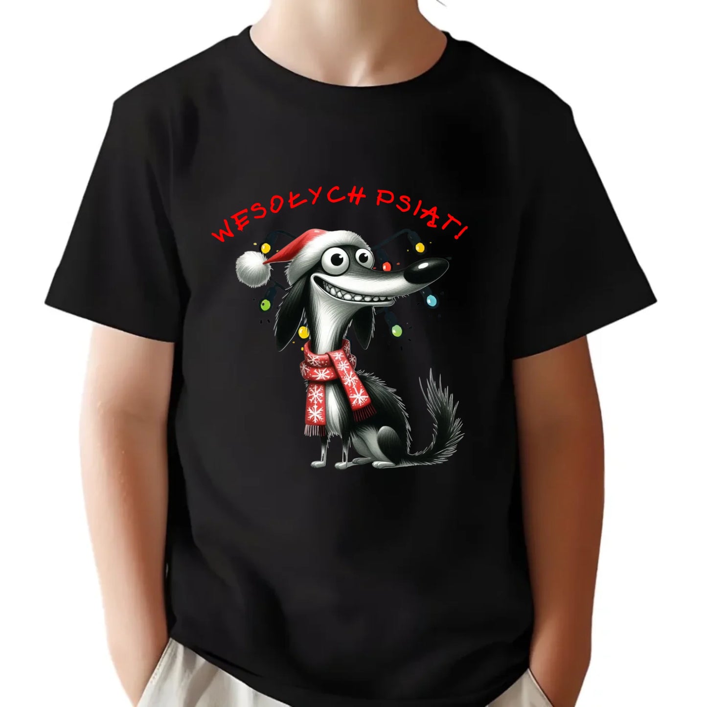 Koszulka dziecięca świąteczna - Pies Wesołych psiąt BN140