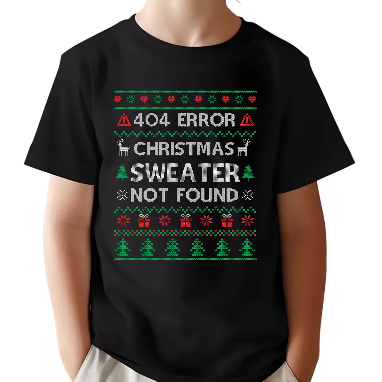 Koszulka dziecięca świąteczna - Error 404 Christmas sweater not found BN107