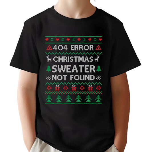 Koszulka dziecięca świąteczna - Error 404 Christmas sweater not found BN107
