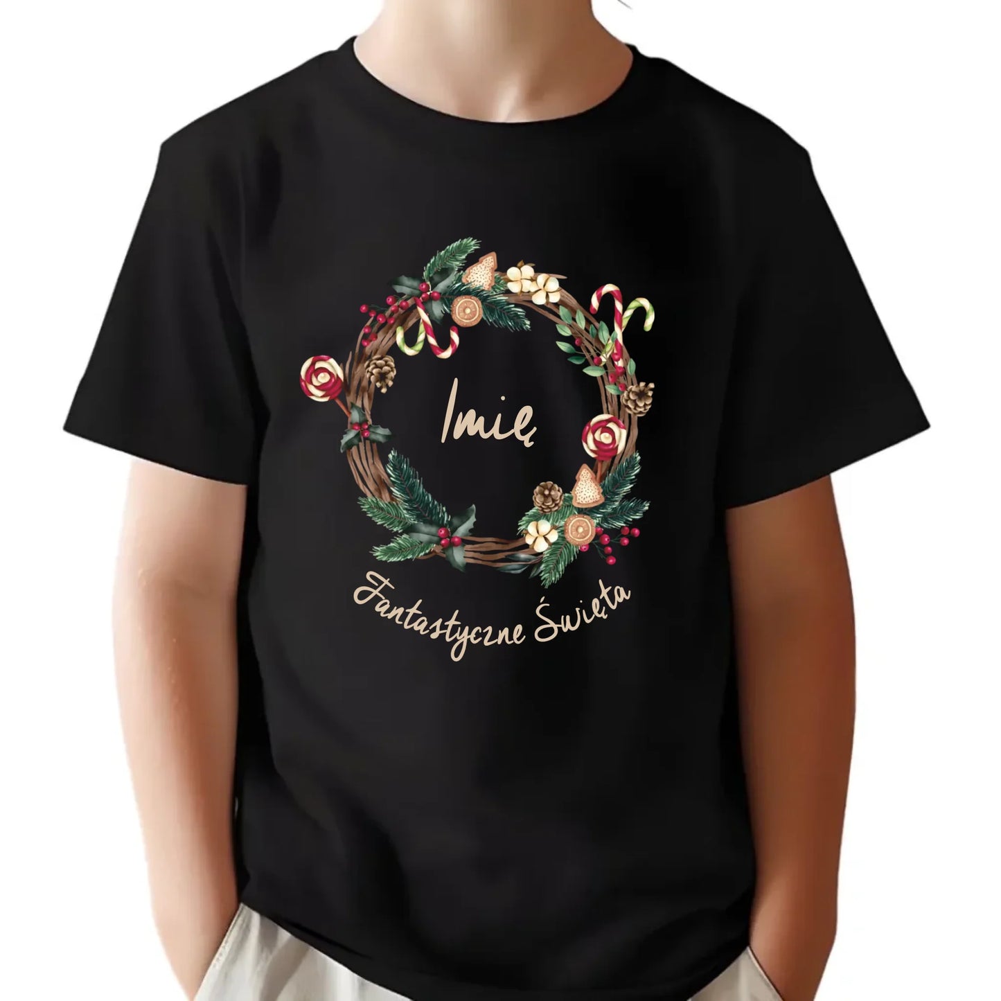 Koszulka dziecięca świąteczna - Fantastyczne Święta - personalizowana BN14