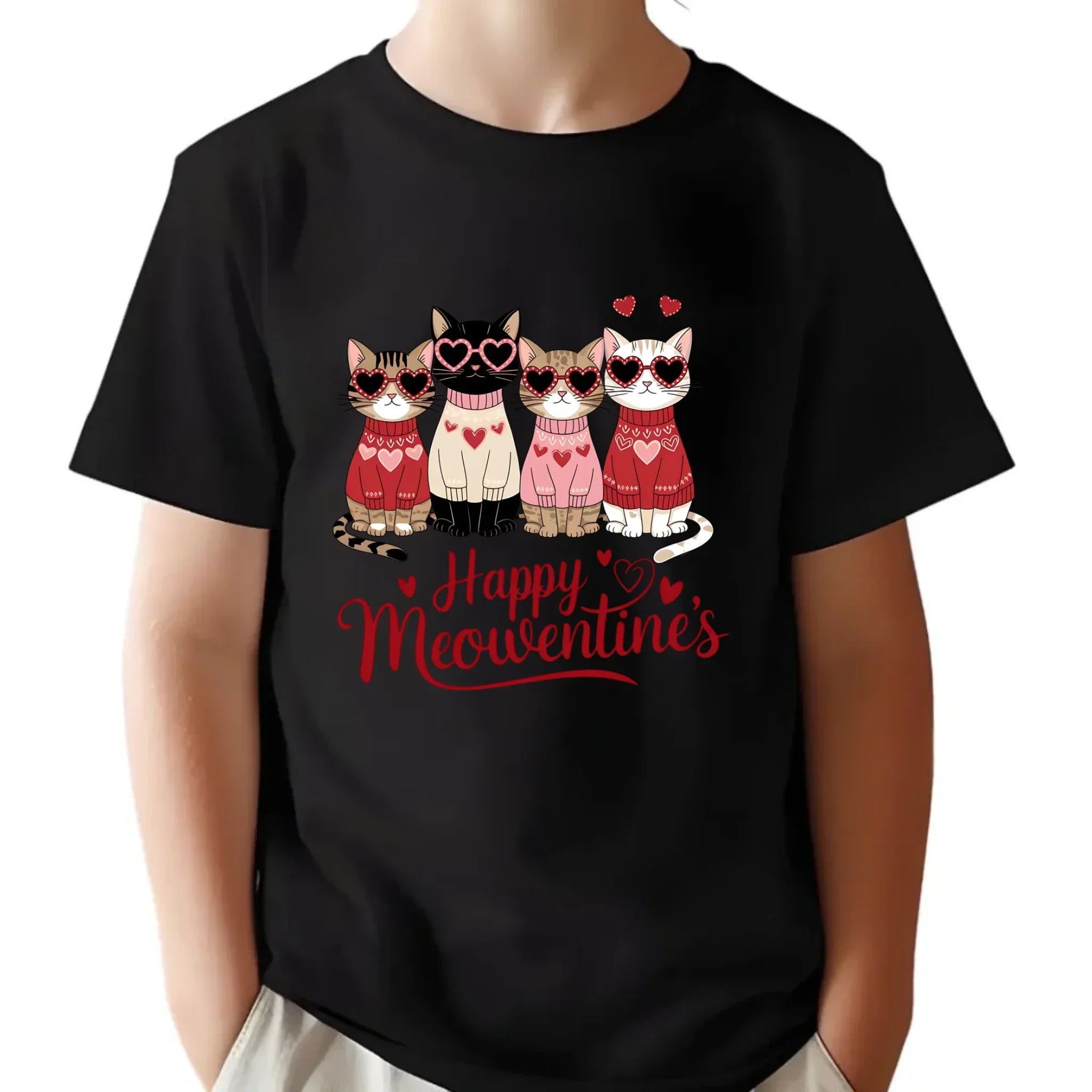 Koszulka dziecięca na Walentynki dla kociary - Happy Meowentine's W25 - StoryCups.pl