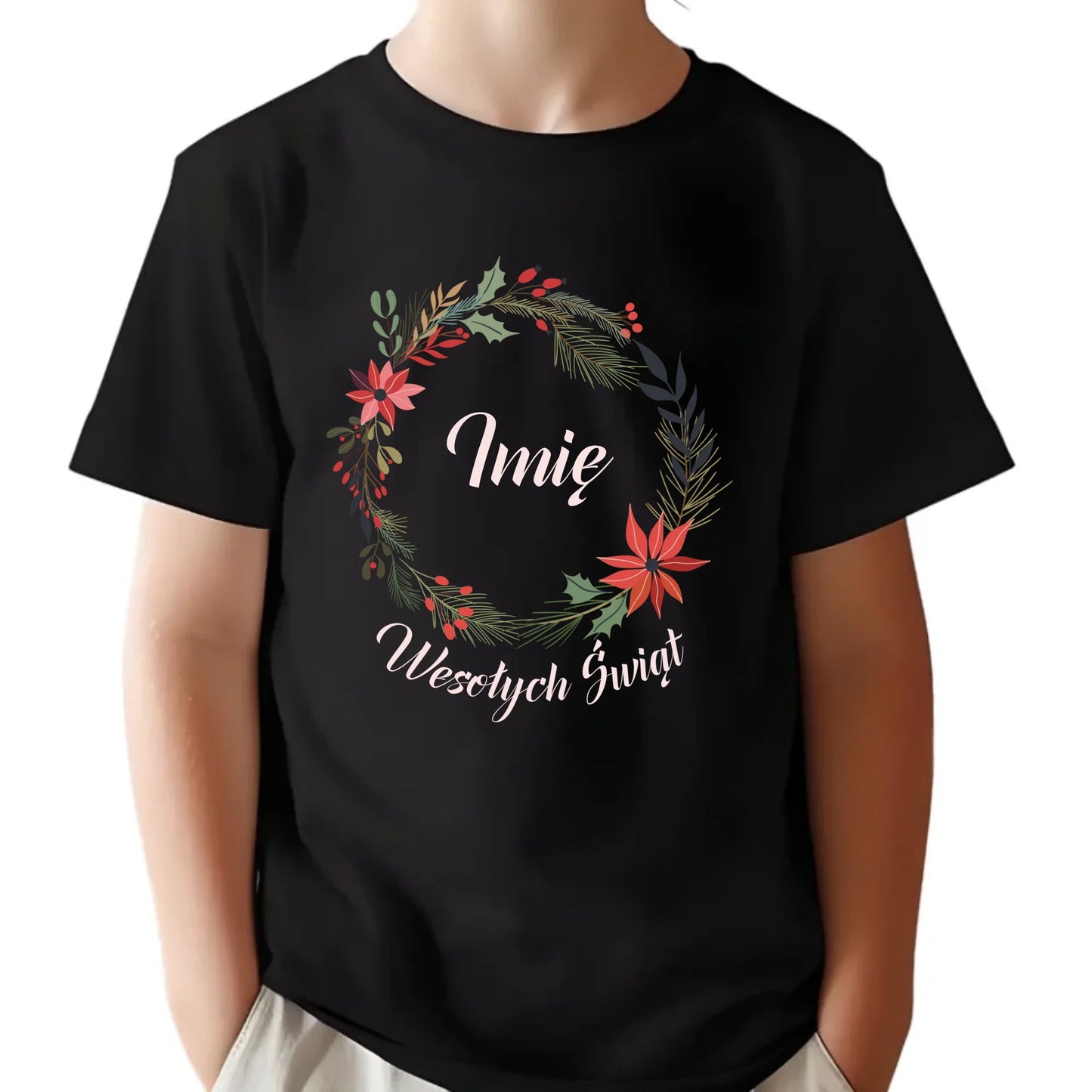 Koszulka dziecięca świąteczna - Wesołych Świąt - personalizowana BN19