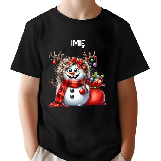 Koszulka dziecięca świąteczna - Bałwanek - personalizowana BN70