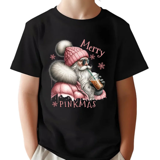 Koszulka dziecięca świąteczna dla dziewczynki - Różowe Święta - Merry Pinkmas BN117