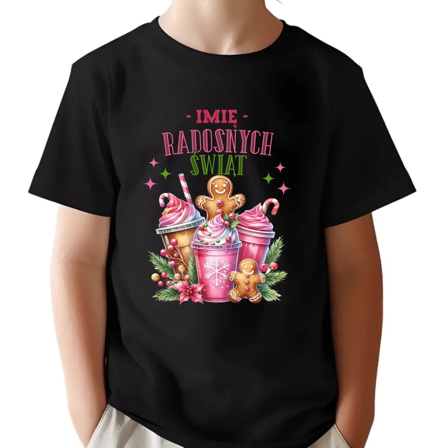 Koszulka dziecięca świąteczna - Radosnych Świąt - personalizowana BN58