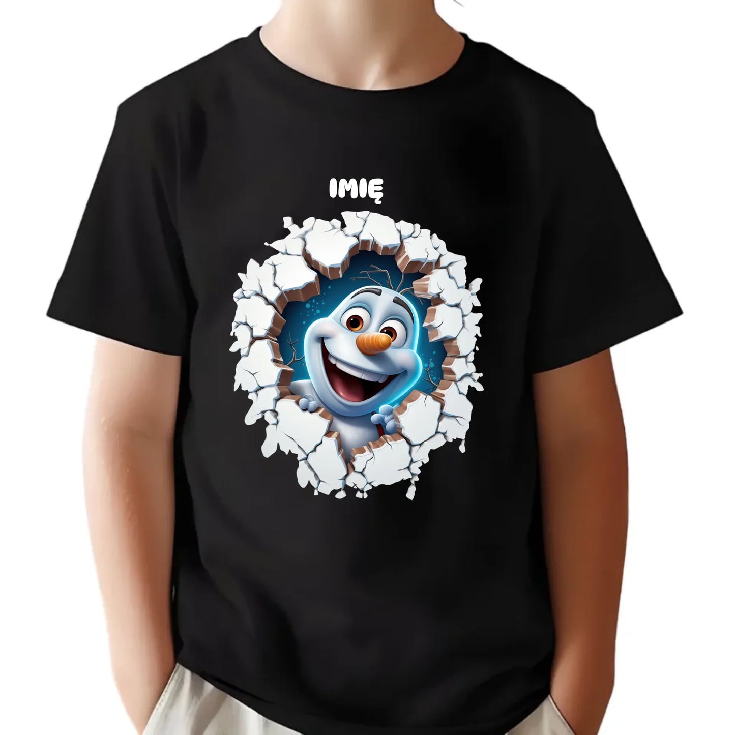 Koszulka dziecięca świąteczna - Bałwan 3D - personalizowana BN84