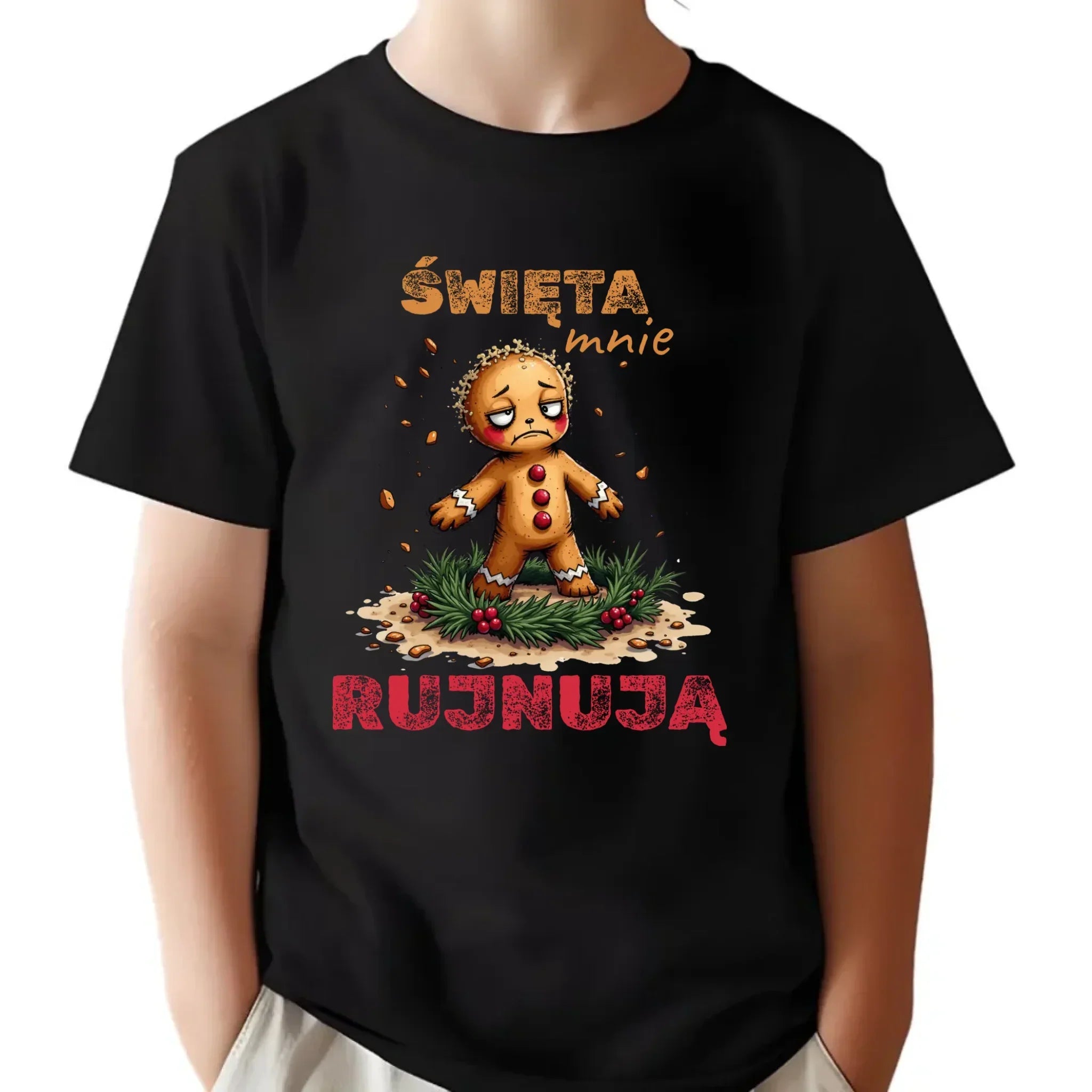 Koszulka dziecięca świąteczna - Piernik Święta mnie rujnują BN143 - StoryCups.pl